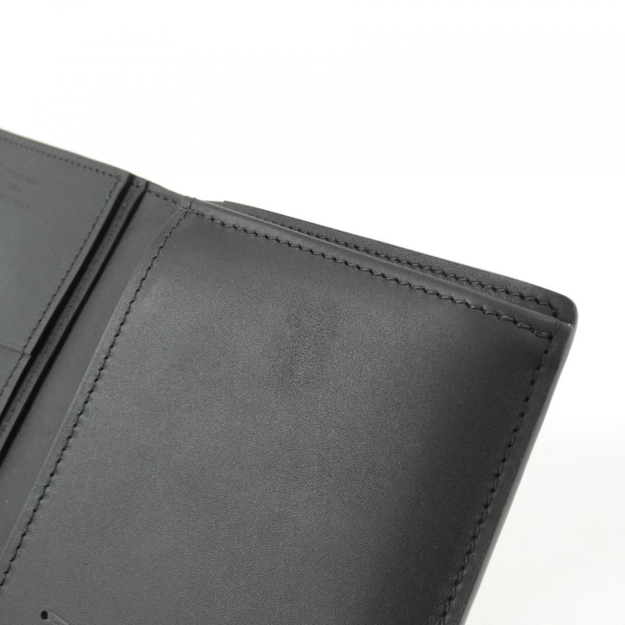 Louis Vuitton Black Leather Long Wallet (Bi-Fold) (Pre-Owned)