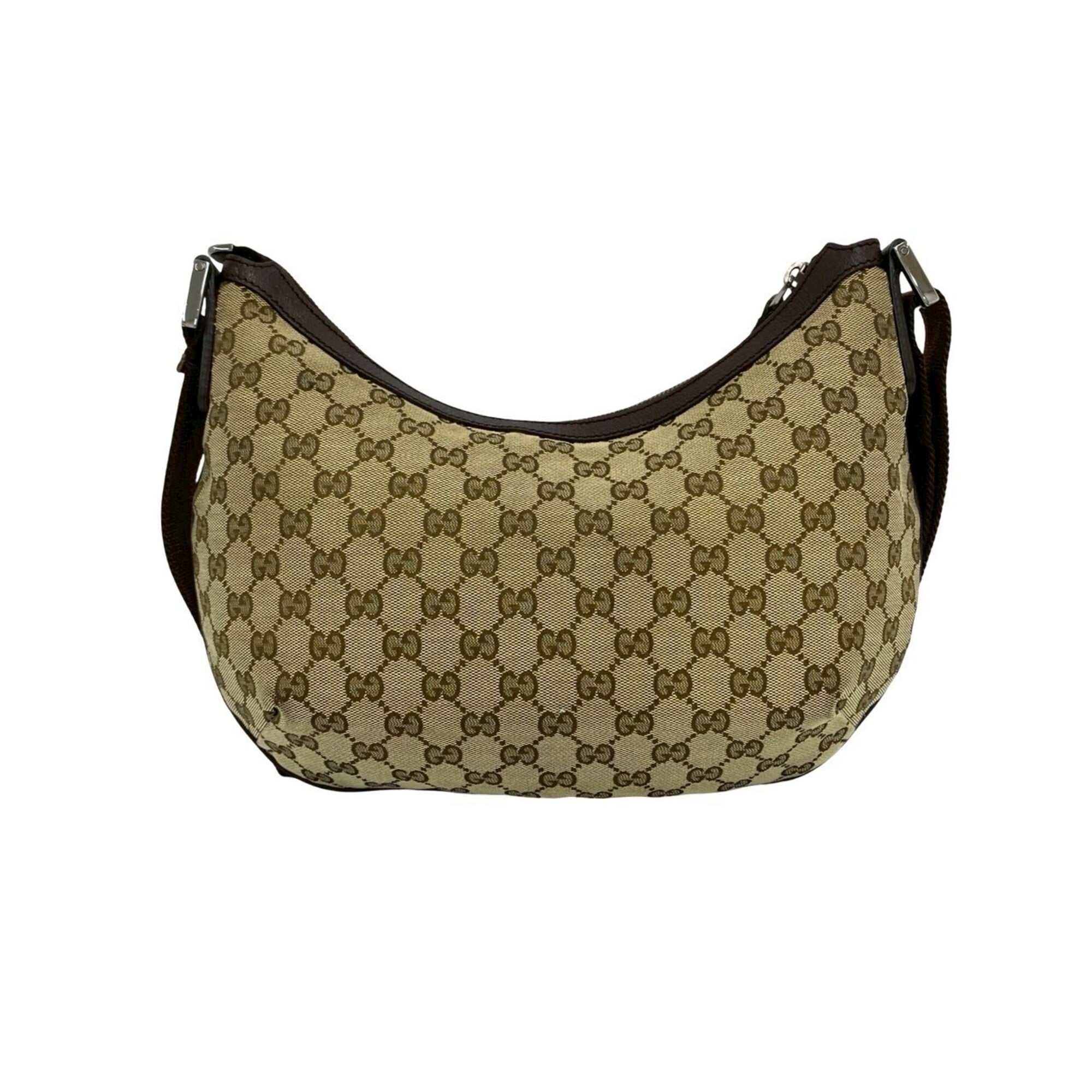 Gucci Brown Canvas Leather Pochette Shoulder Bag (Pre-Owned)