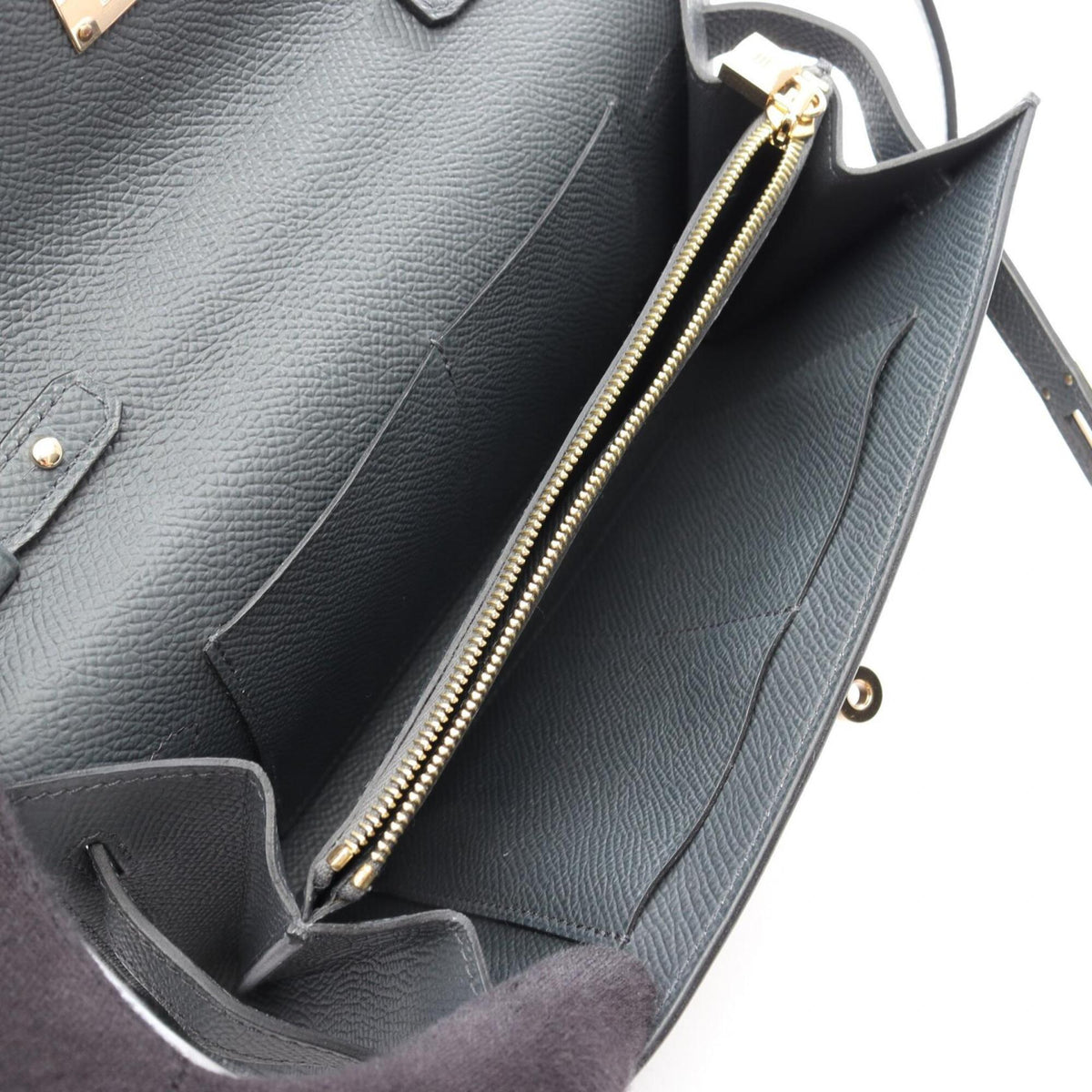 Hermes Gray Epsom Leather Handbag Shoulder Bag (Pre-Owned)