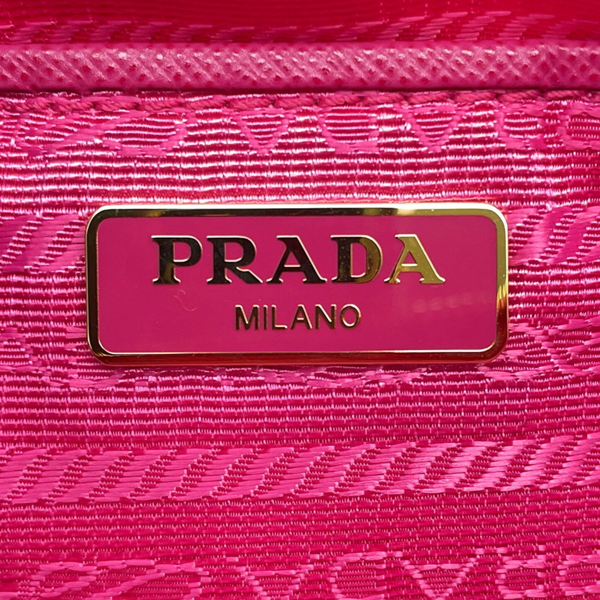 Prada Pink Nylon Leather Shoulder Bag (Pre-Owned)