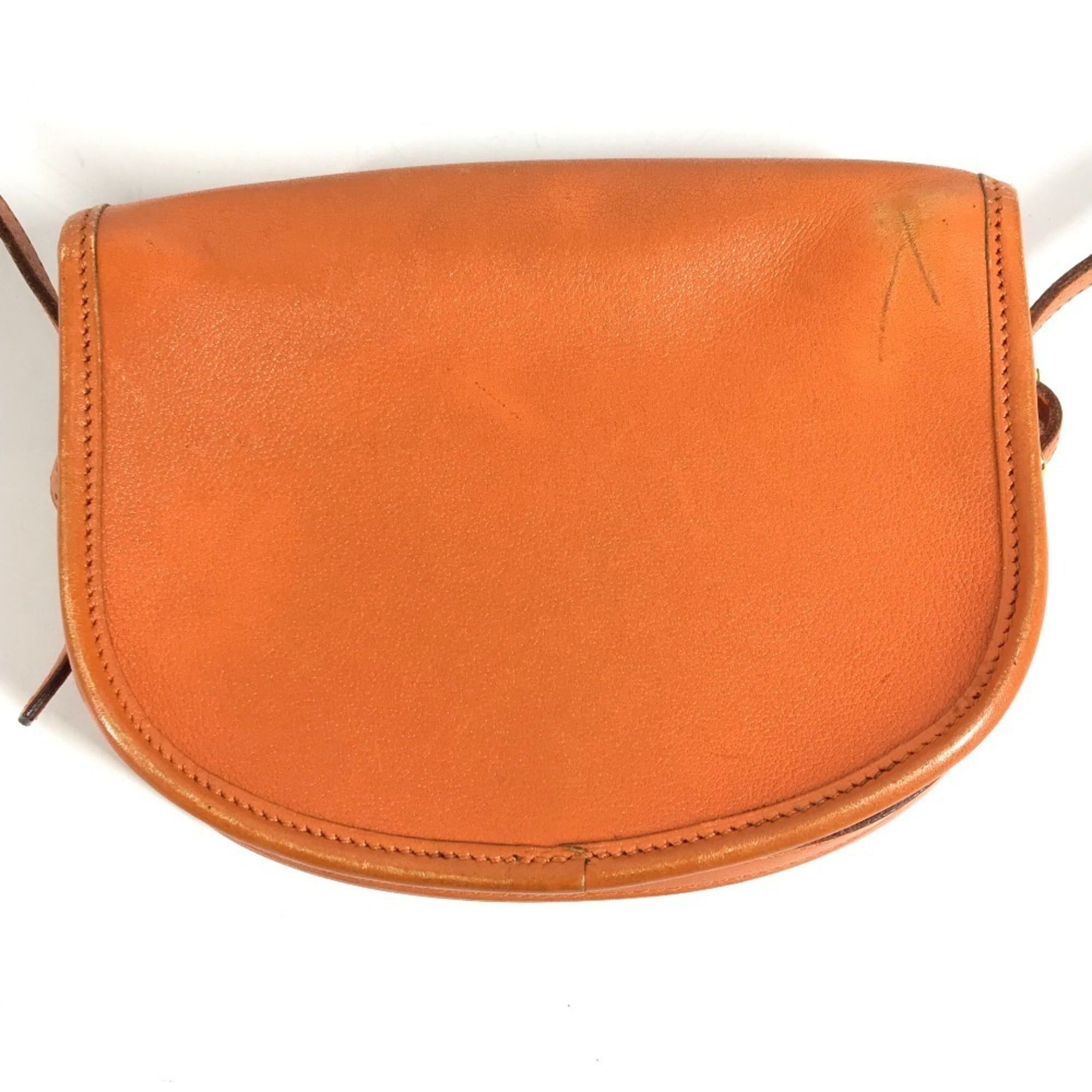 Hermes Orange Leather Pochette Shoulder Bag (Pre-Owned)