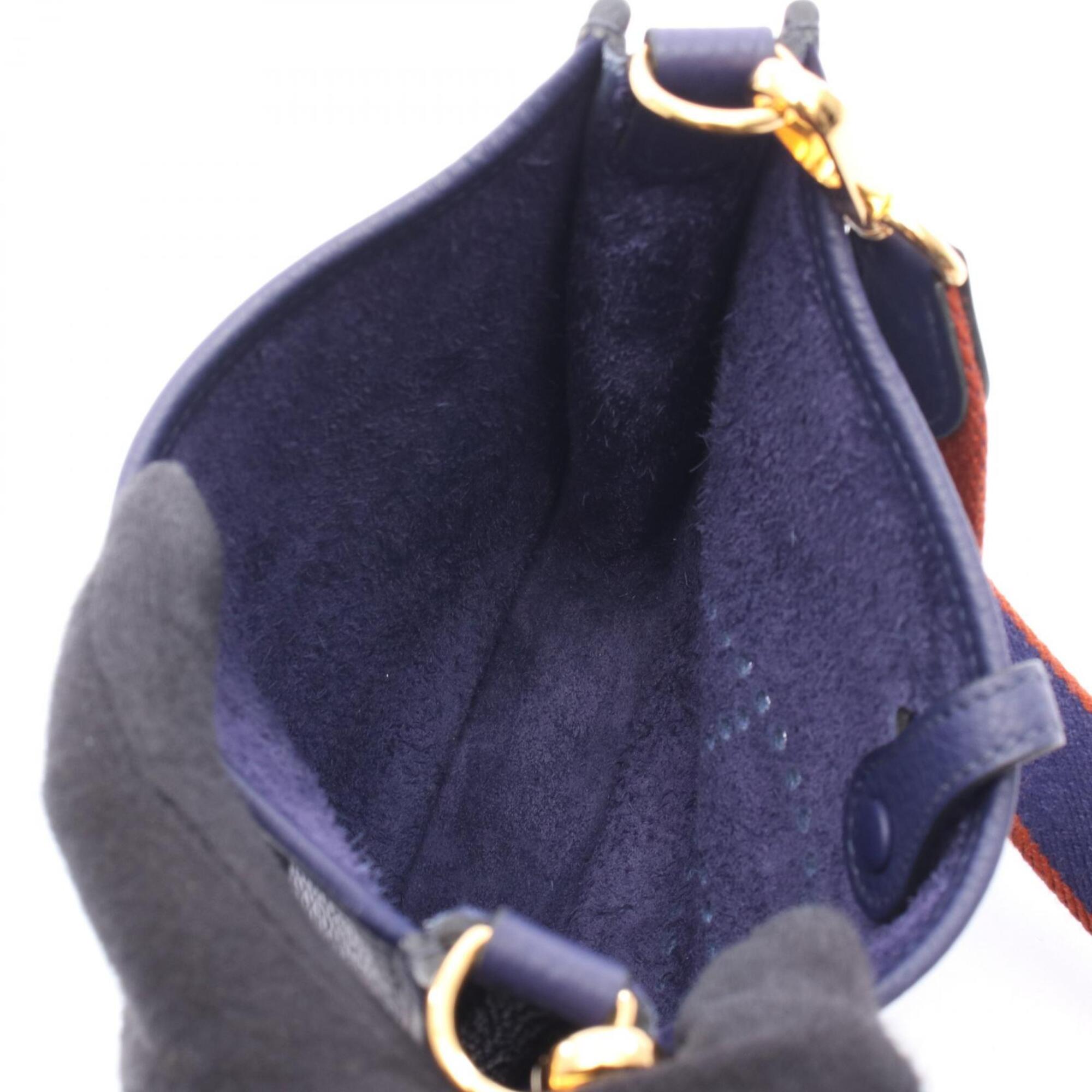 Hermes Iris Navy Taurillon Clemence Leather Handbag Shoulder Bag (Pre-Owned)