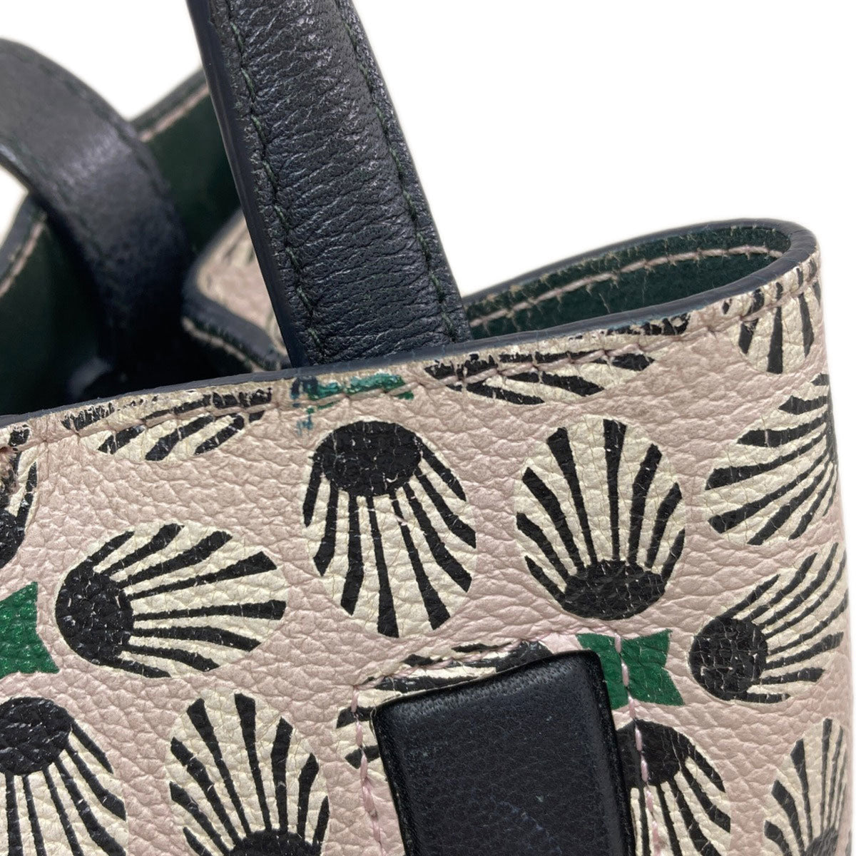 Christian Dior Black Green Pink Leather Handbag (Pre-Owned)