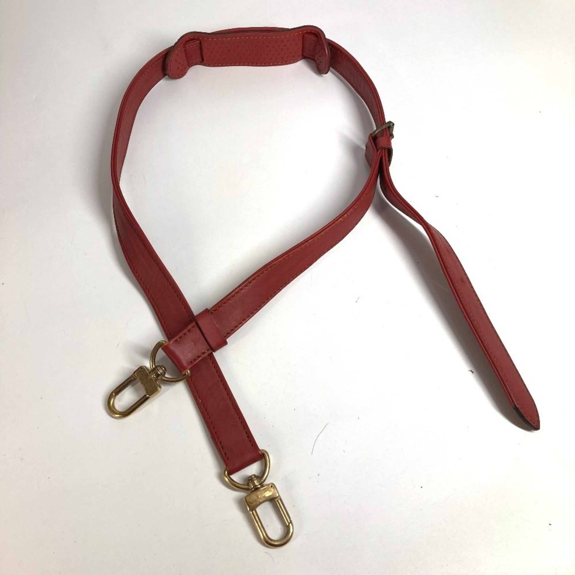 Louis Vuitton Red Color Leather Boston Bag Handbag Shoulder Bag (Pre-Owned)