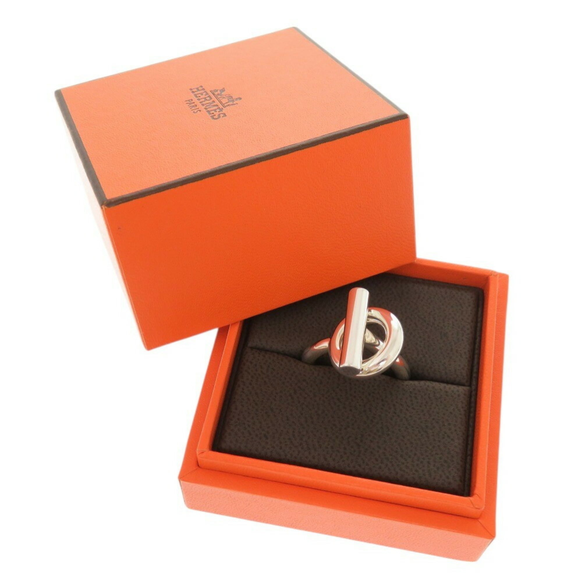 Hermes Silver Silver 925 Band Ring (Pre-Owned)