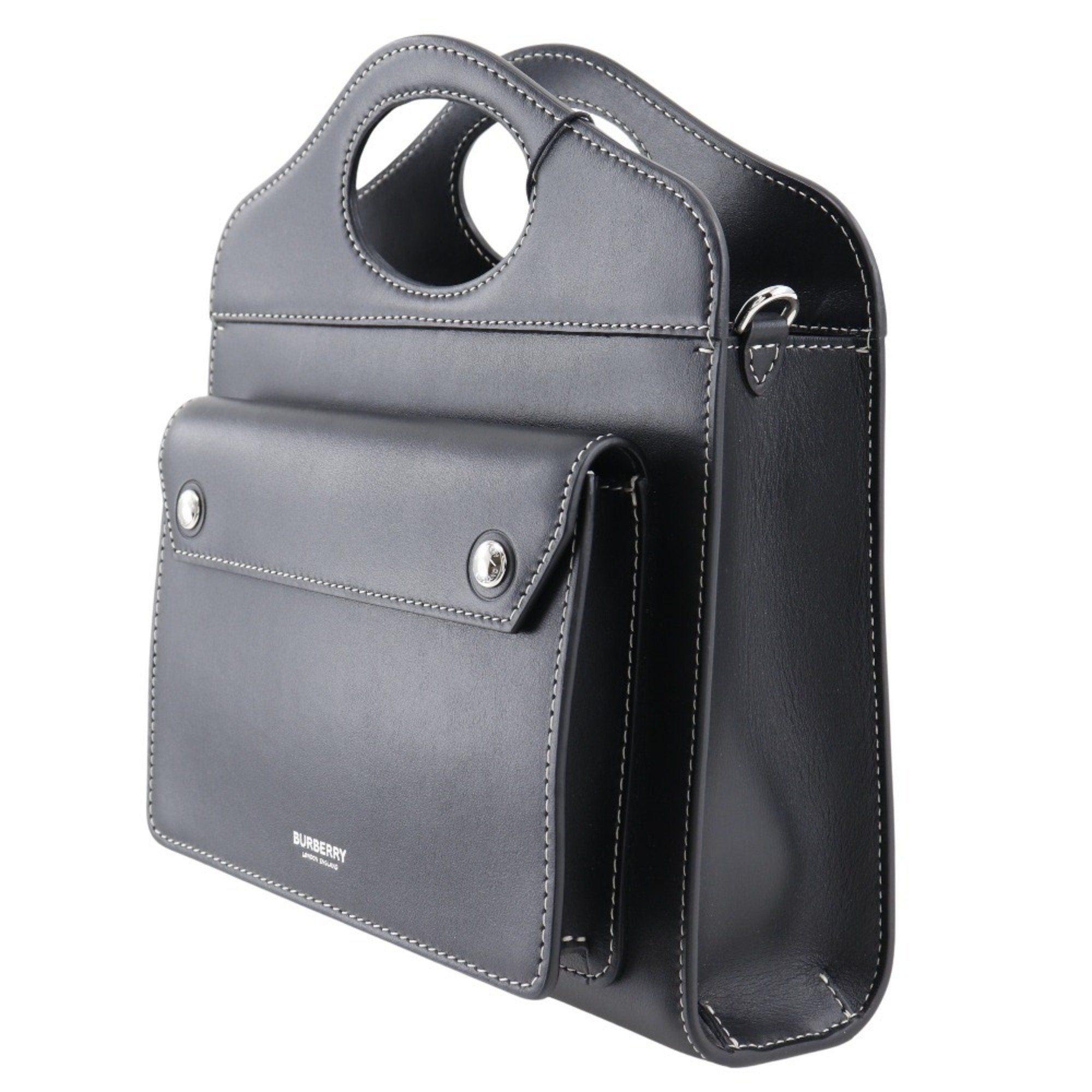Burberry Black Leather Handbag (Pre-Owned)