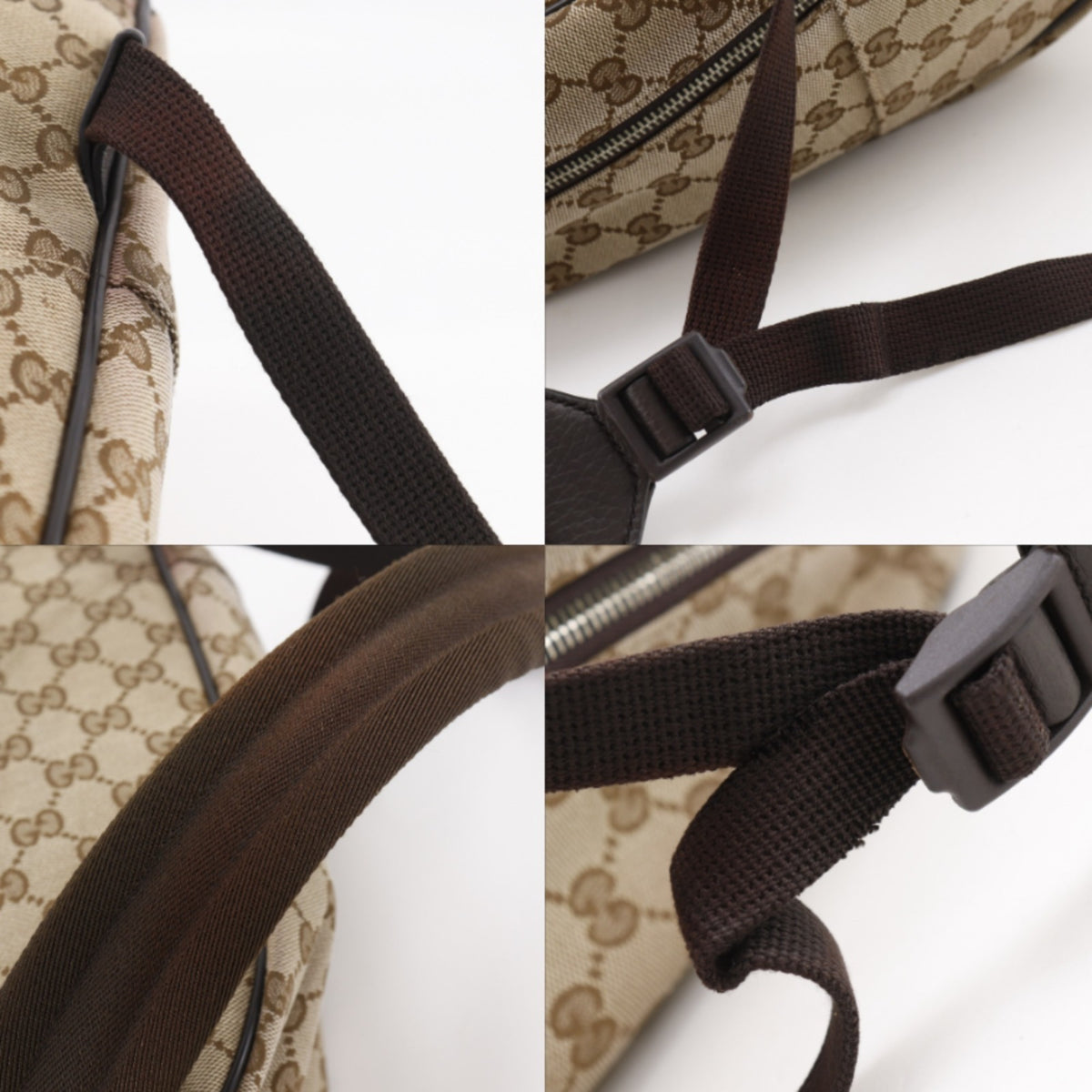 Gucci Gg Canvas Brown Gg Canvas Backpack (Pre-Owned)