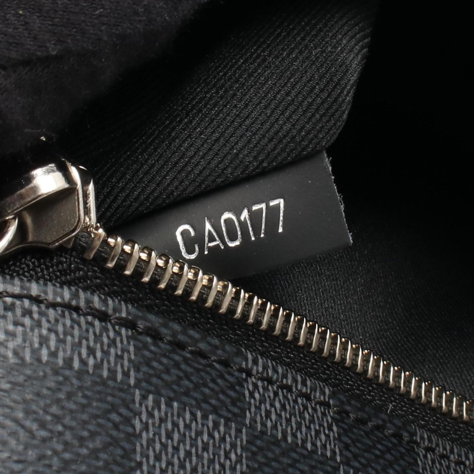 Louis Vuitton Black Coated Canvas Leather Handbag Shoulder Bag (Pre-Owned)