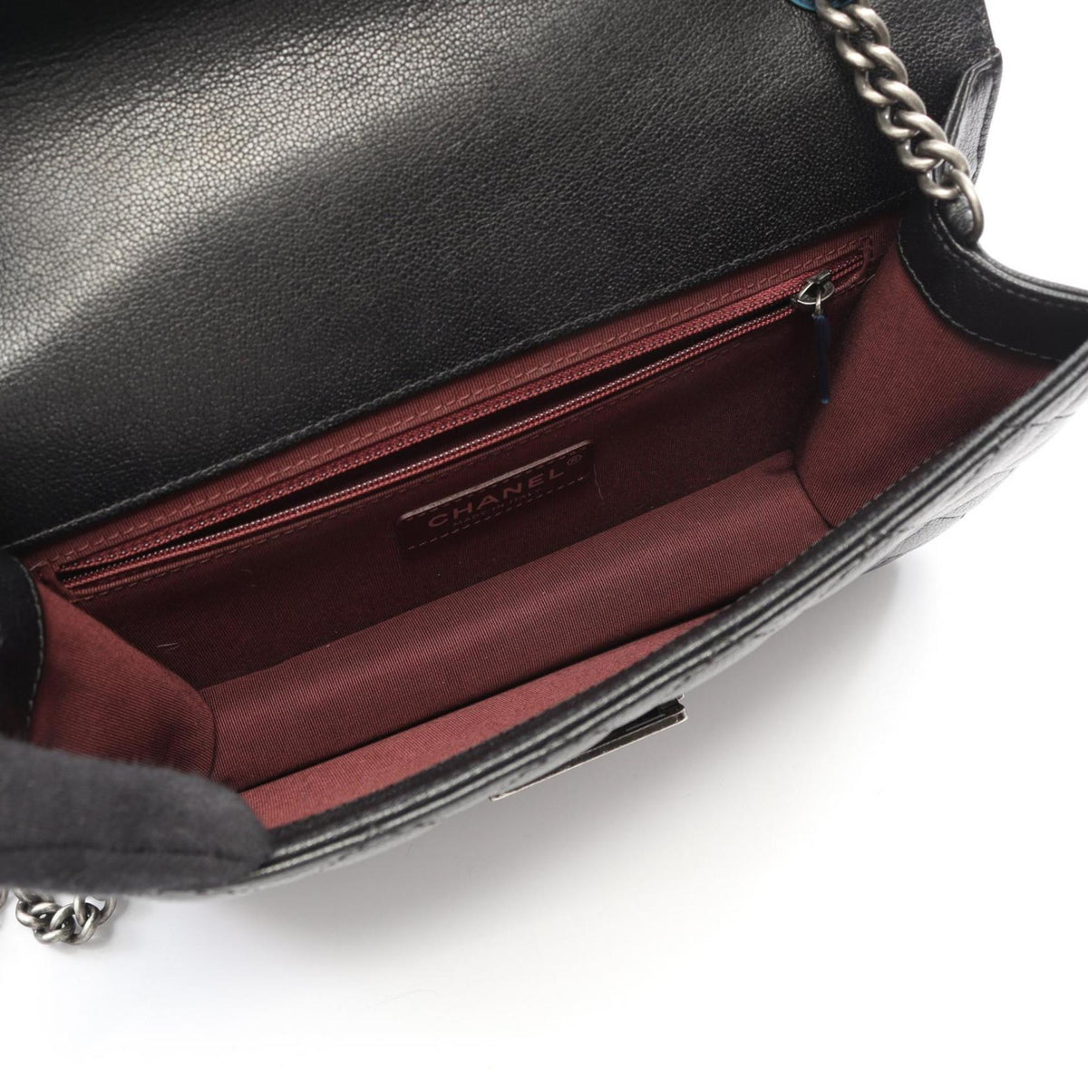Chanel Black Grained Calfskin Handbag Shoulder Bag (Pre-Owned)