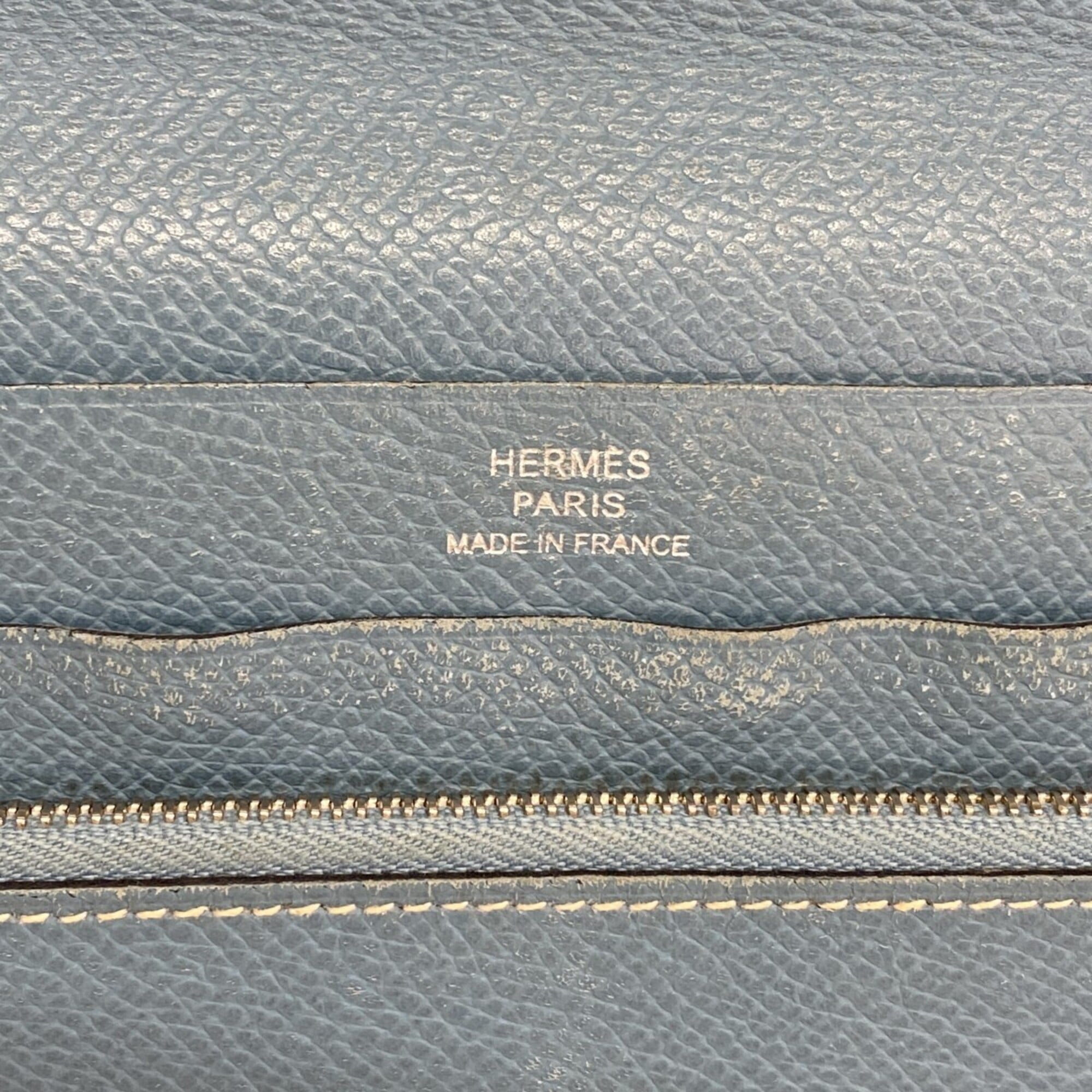 Hermes Blue Jean Epsom Leather Long Wallet (Bi-Fold) (Pre-Owned)