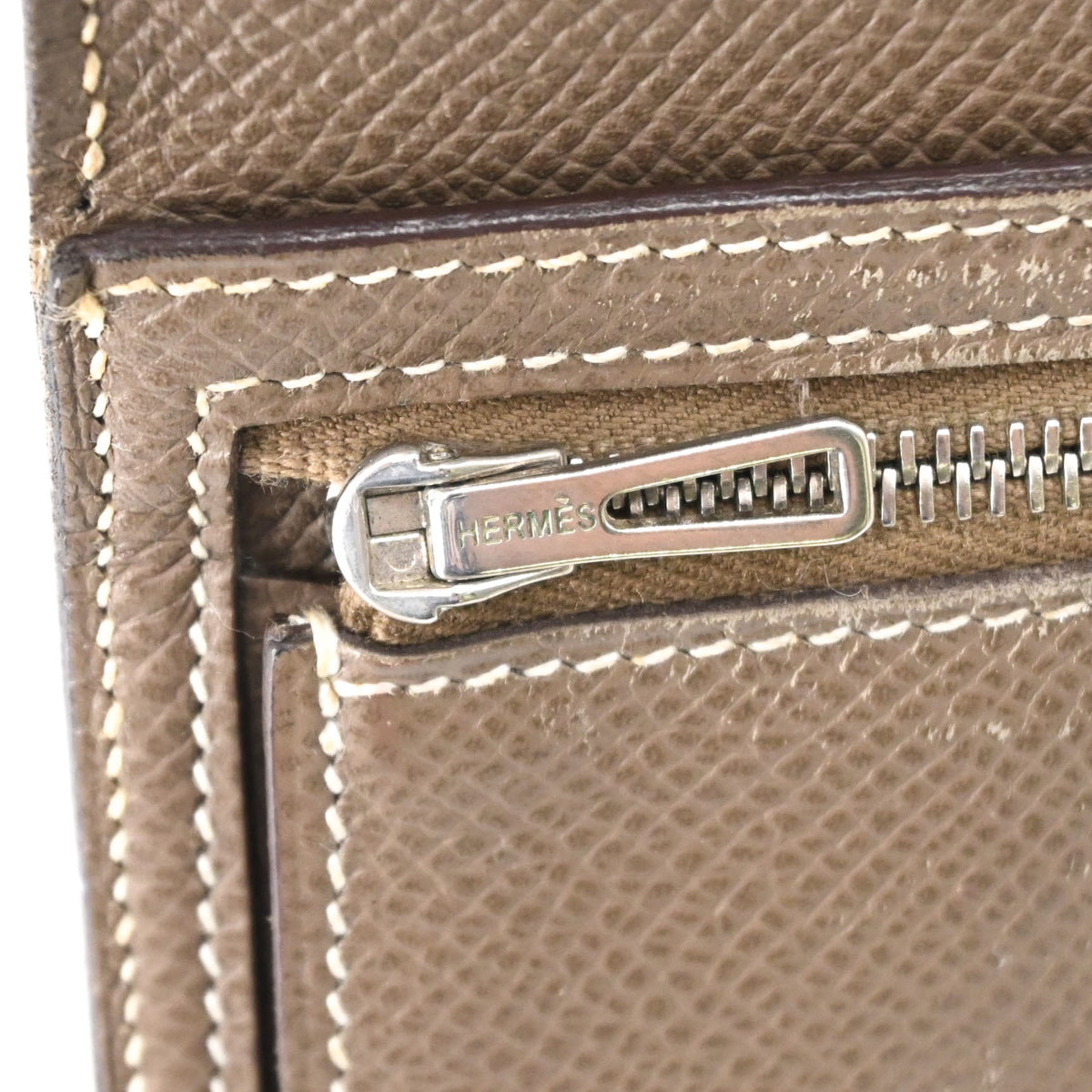 Hermes Grayish Epsom Leather Coin Purse/Coin Case (Pre-Owned)