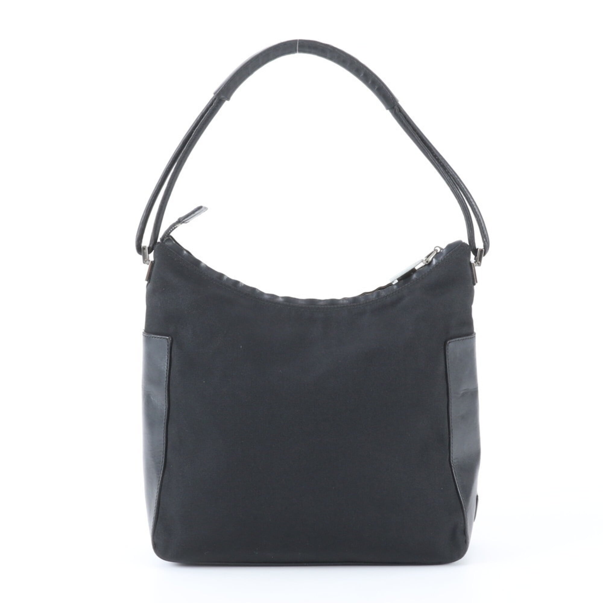 Gucci Black Leather Nylon Handbag Shoulder Bag Tote Bag (Pre-Owned)