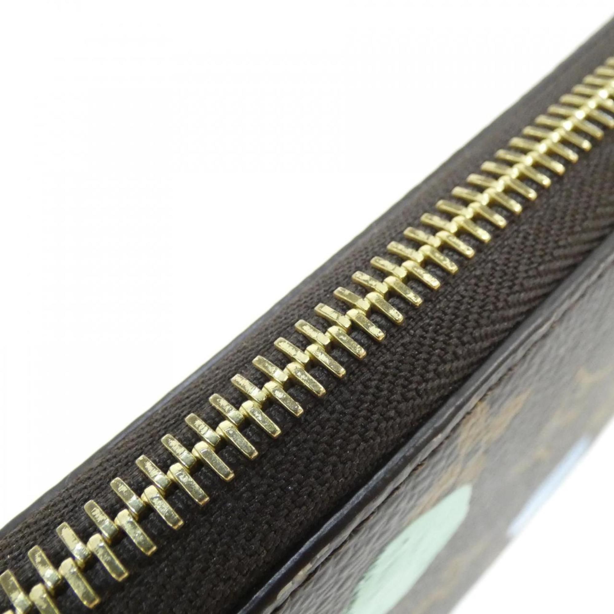 Louis Vuitton Marron Coated Canvas Long Wallet (Bi-Fold) (Pre-Owned)