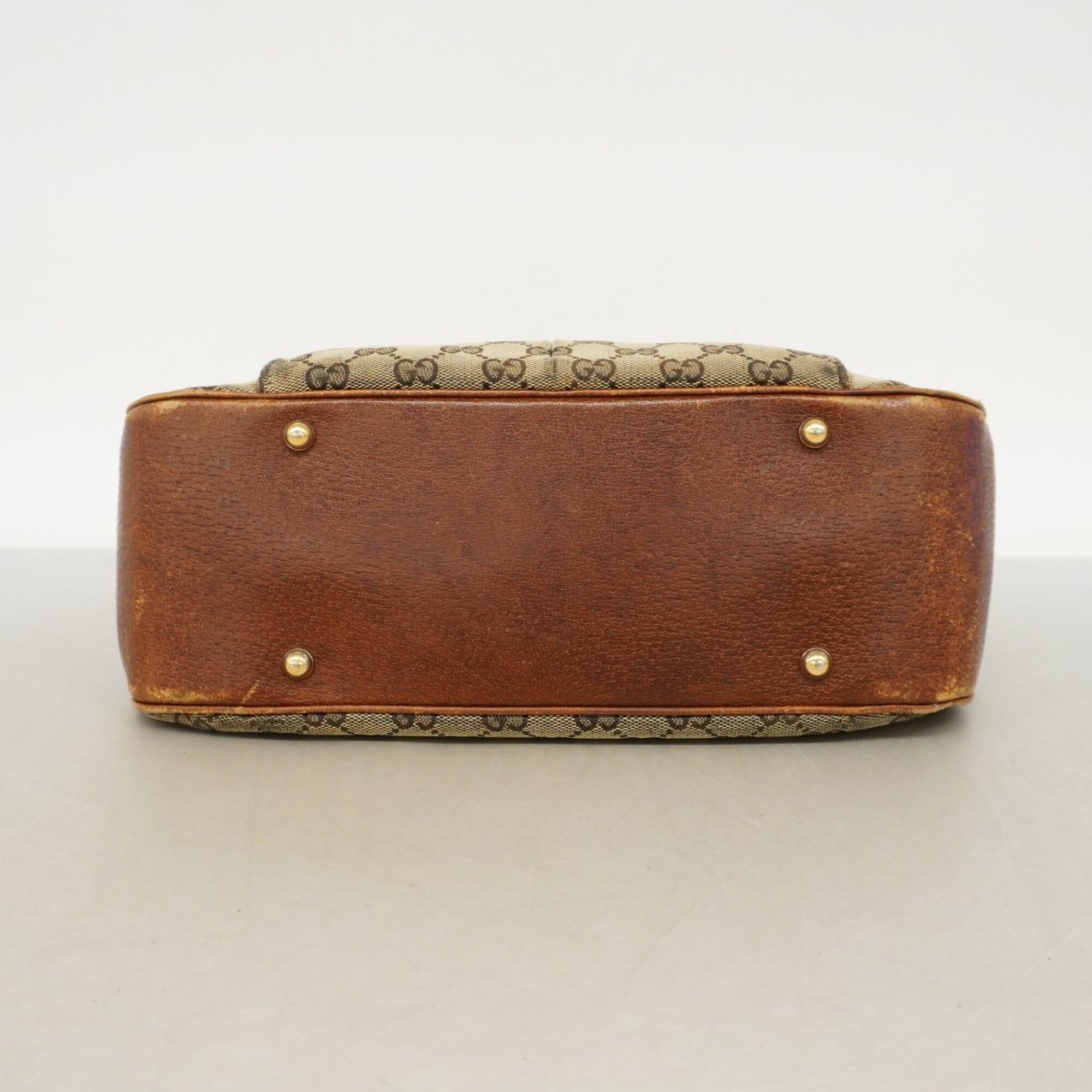 Gucci Brown Canvas Handbag (Pre-Owned)