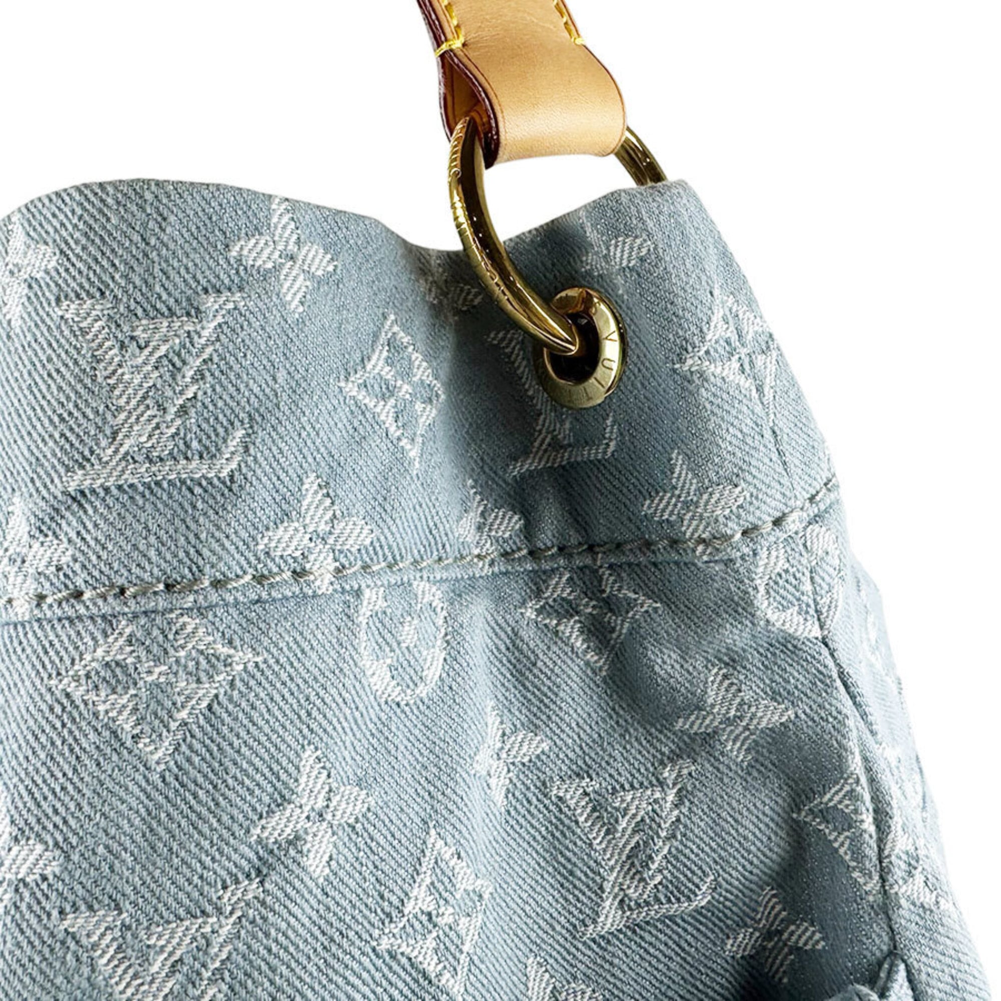 Louis Vuitton Light Blue Monogram Denim Handbag (Pre-Owned)