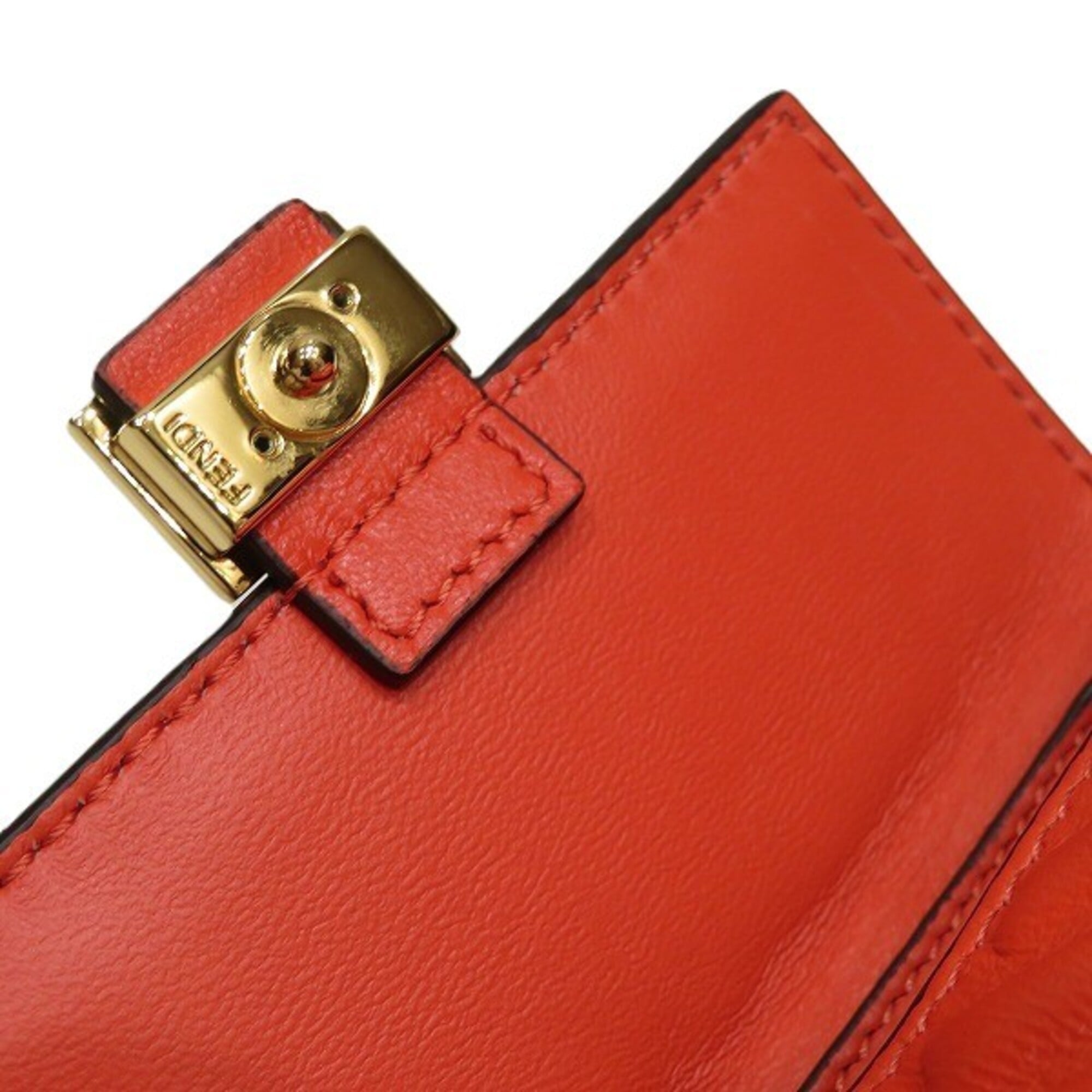 Fendi Orange Leather Handbag Shoulder Bag (Pre-Owned)