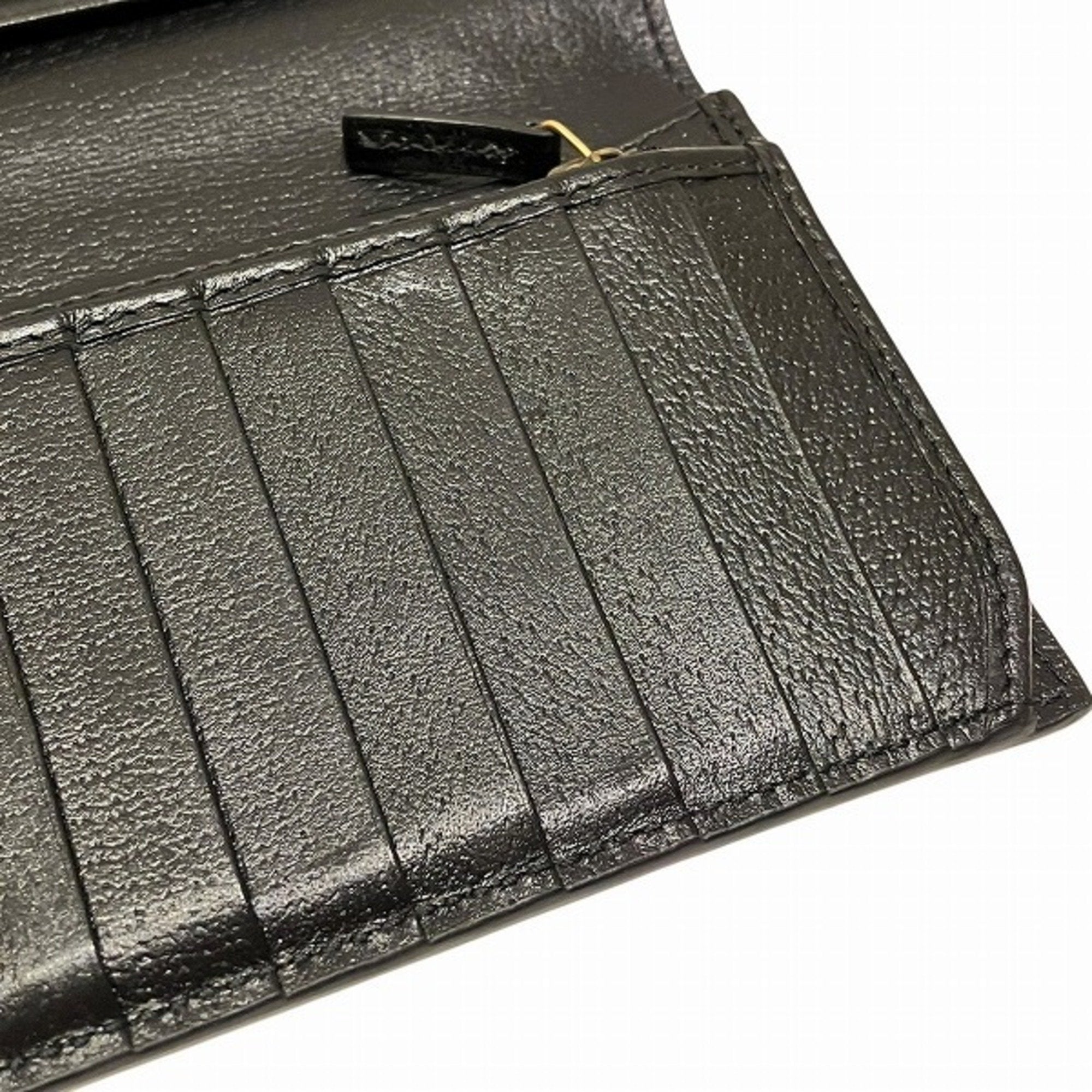 Gucci Black Leather Long Wallet (Bi-Fold) (Pre-Owned)