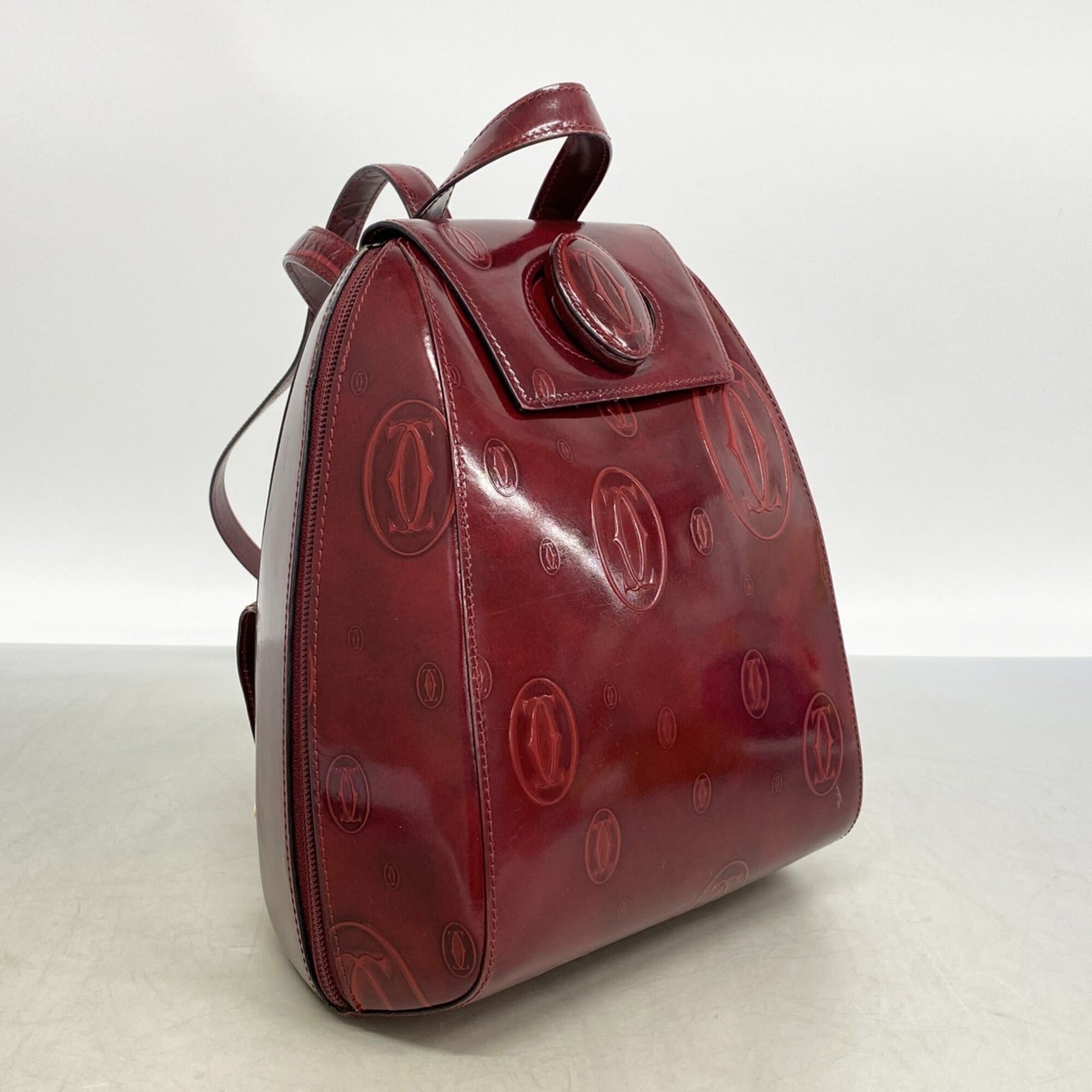 Cartier Bordeaux Leather Backpack (Pre-Owned)