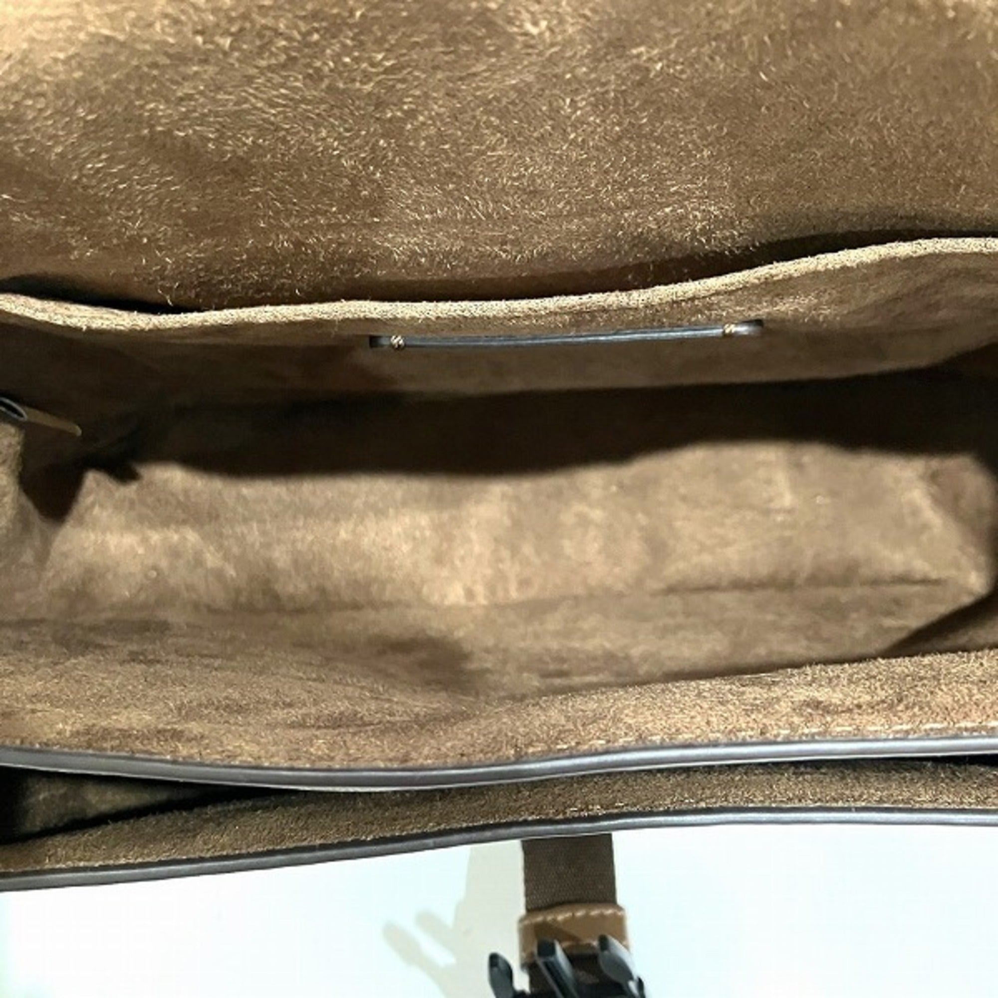 Coach Khaki Canvas Leather Messenger Bag Shoulder Bag (Pre-Owned)
