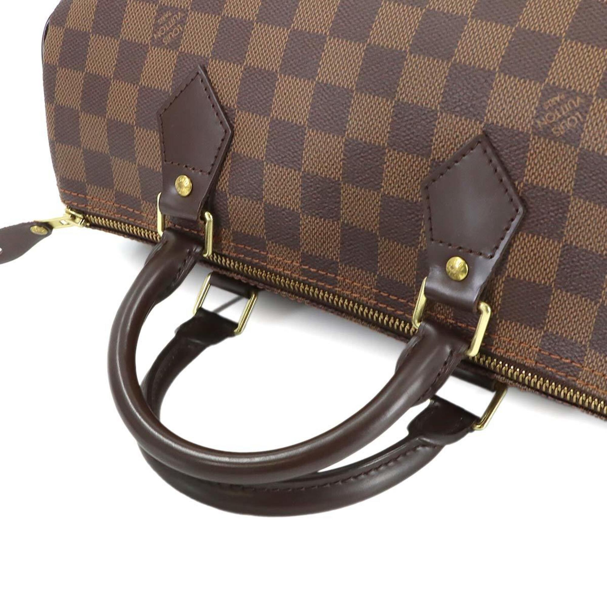 Louis Vuitton Brown Damier Canvas Ebene Damier Canvas Boston Bag Handbag (Pre-Owned)
