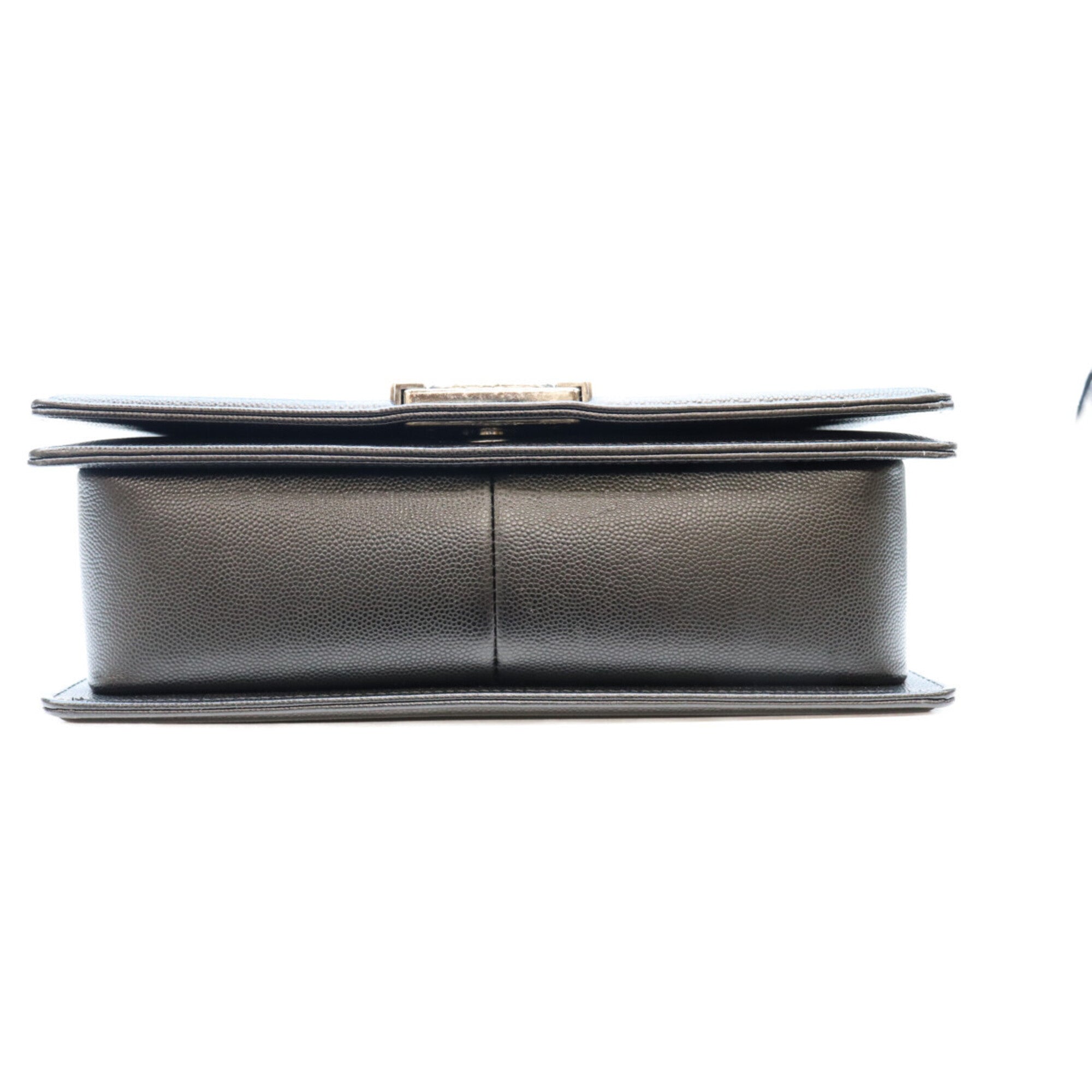 Chanel Black Grained Calfskin Shoulder Bag (Pre-Owned)