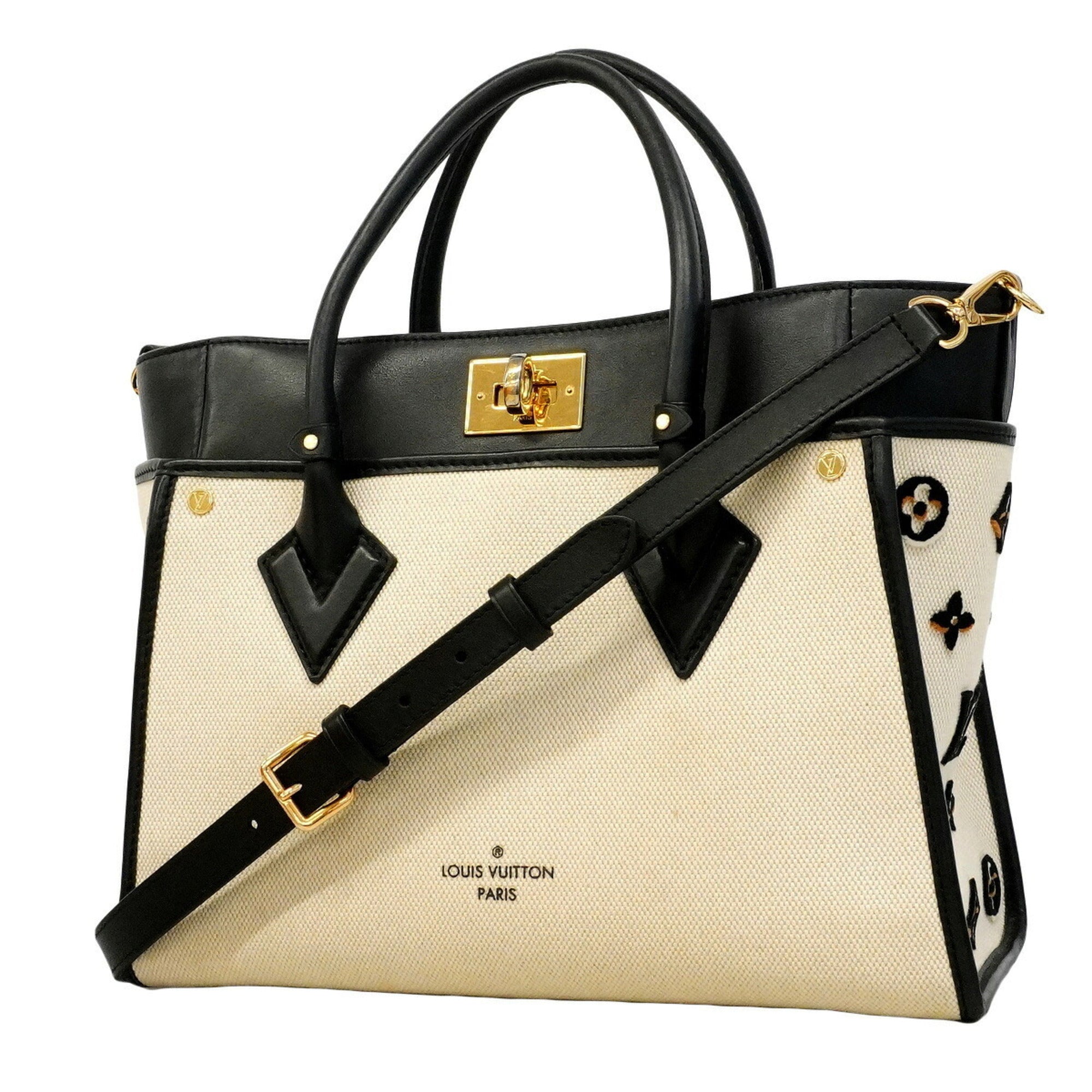 Louis Vuitton Black Off-White Handbag (Pre-Owned)
