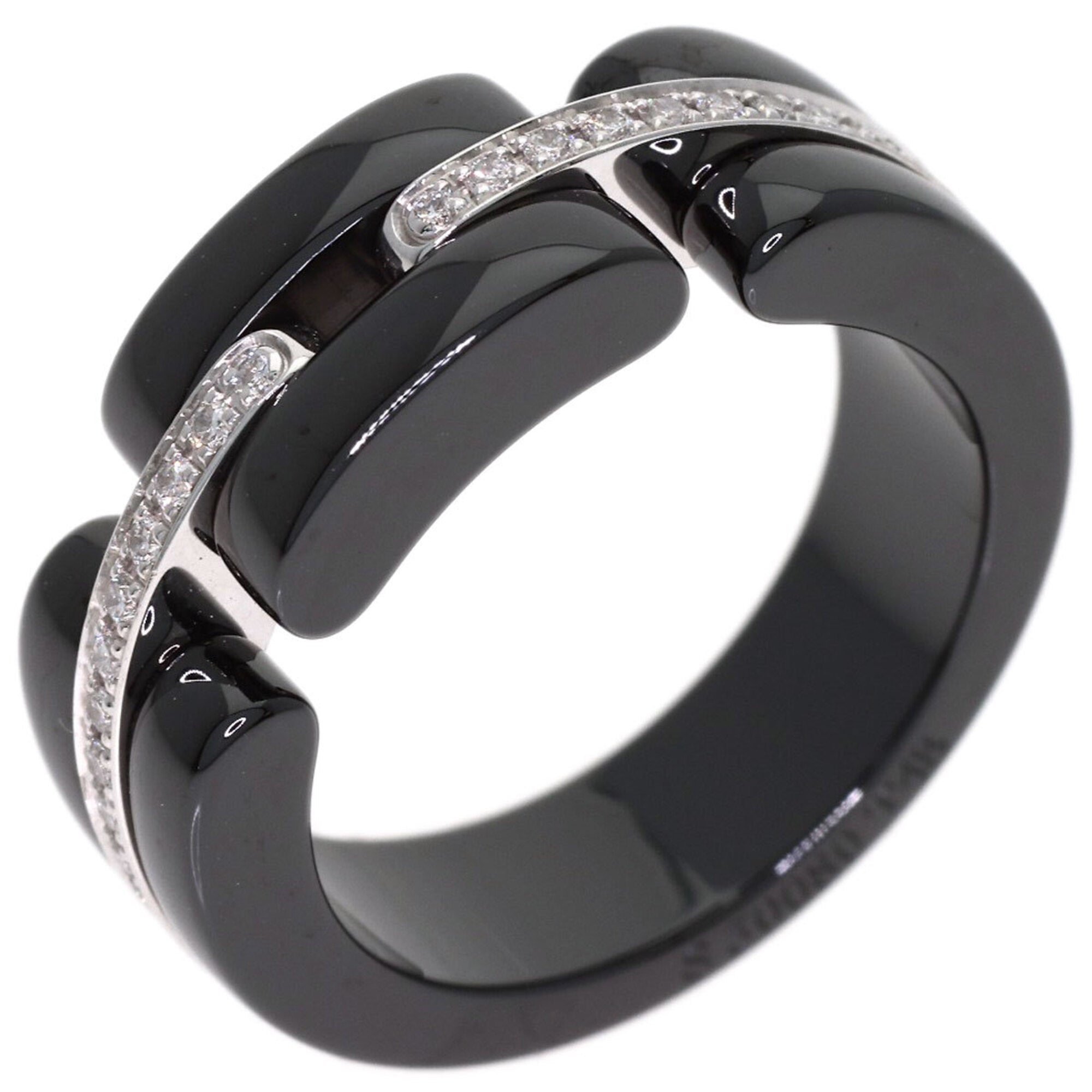 Chanel White Gold (18K) Ceramic Band Ring (Pre-Owned)