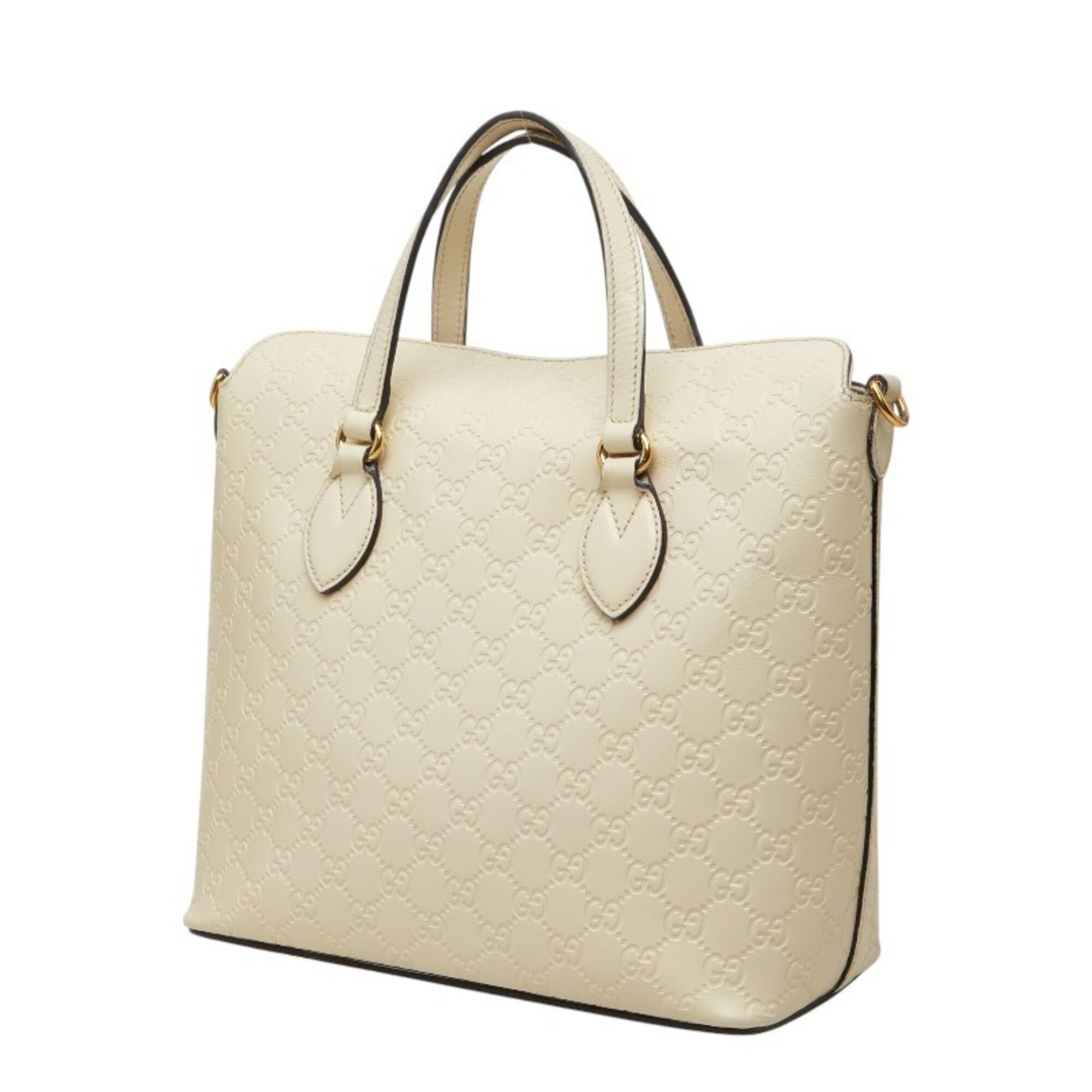Gucci White Leather Handbag Shoulder Bag (Pre-Owned)