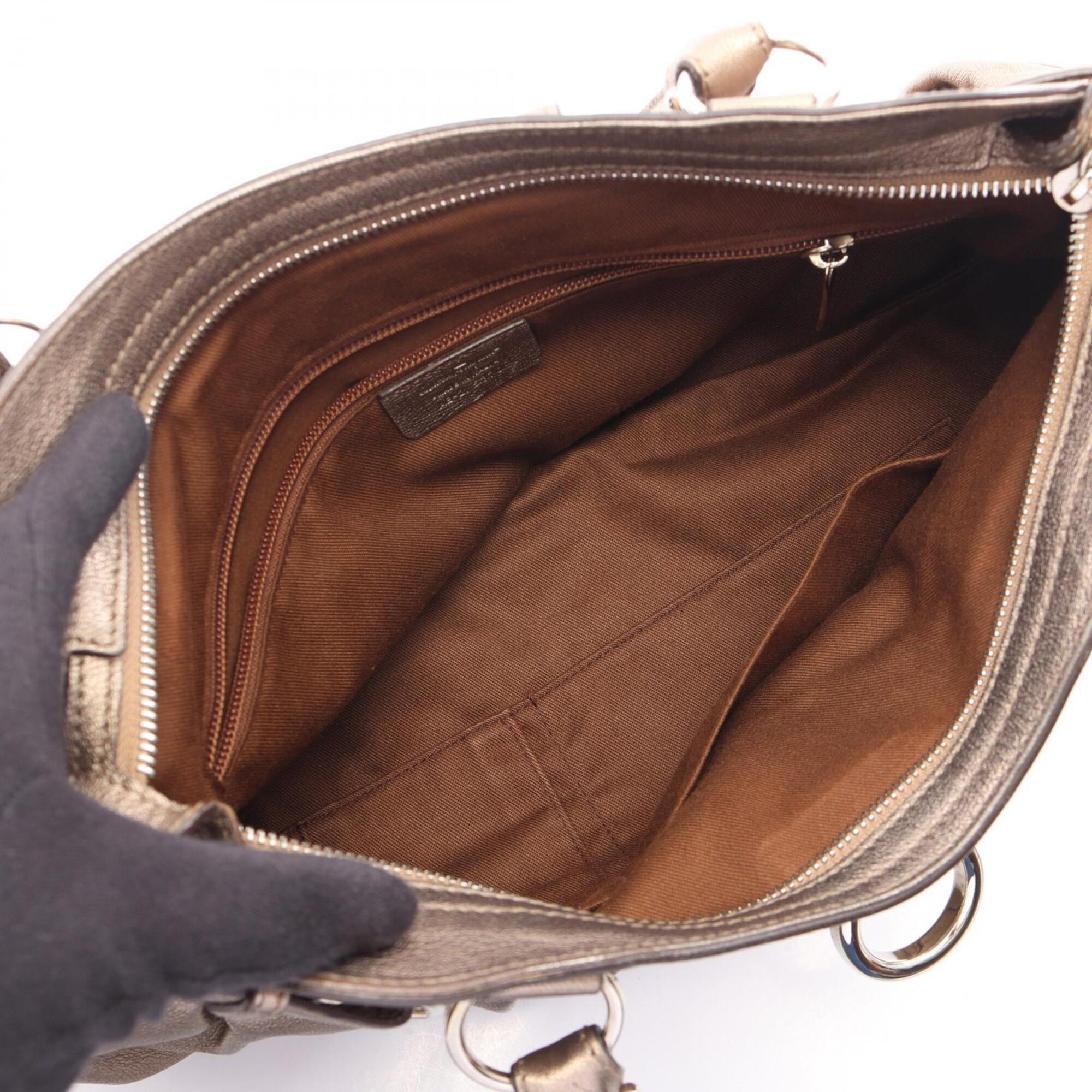 Salvatore Ferragamo Gold Leather Handbag (Pre-Owned)