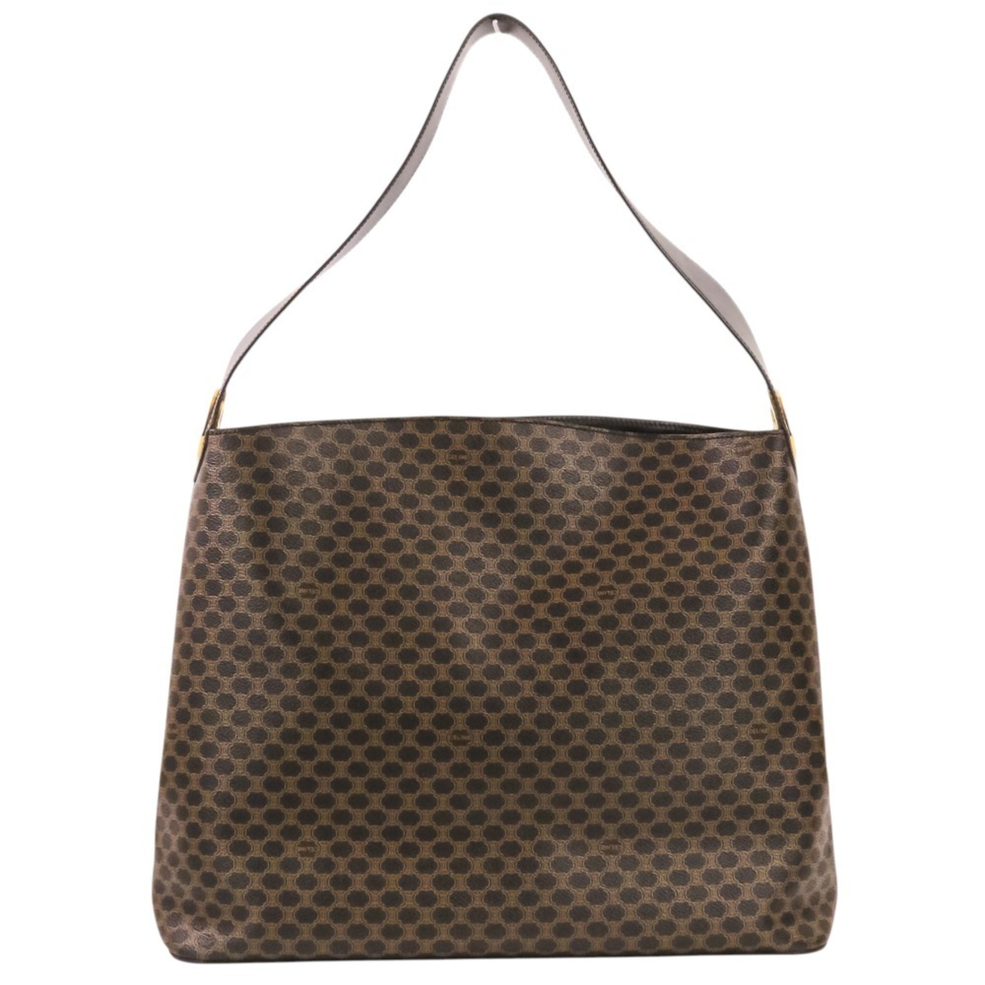 Celine Macadam Black Brown Pvc Shoulder Bag (Pre-Owned)