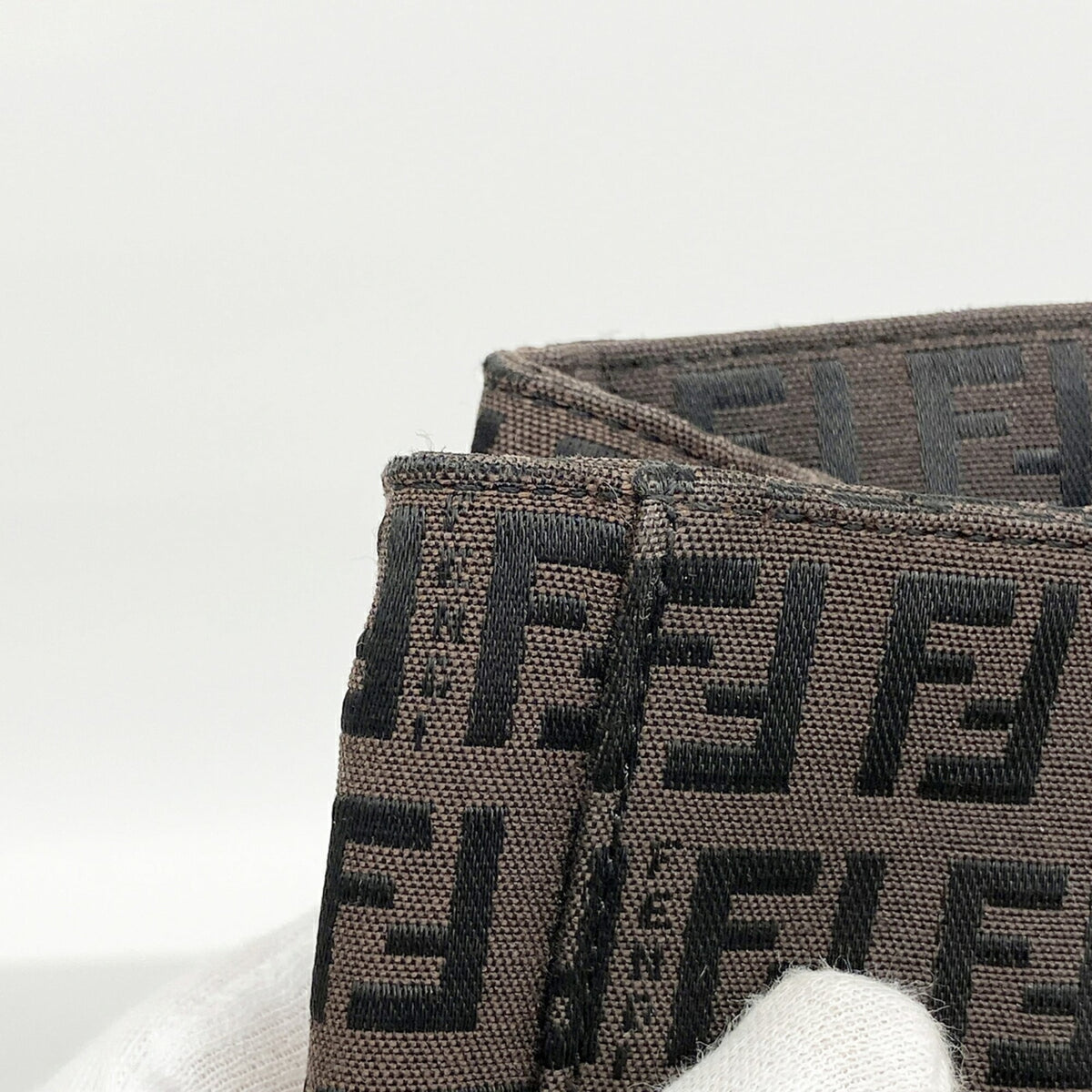 Fendi Dark Brown Nylon Canvas Tote Bag (Pre-Owned)
