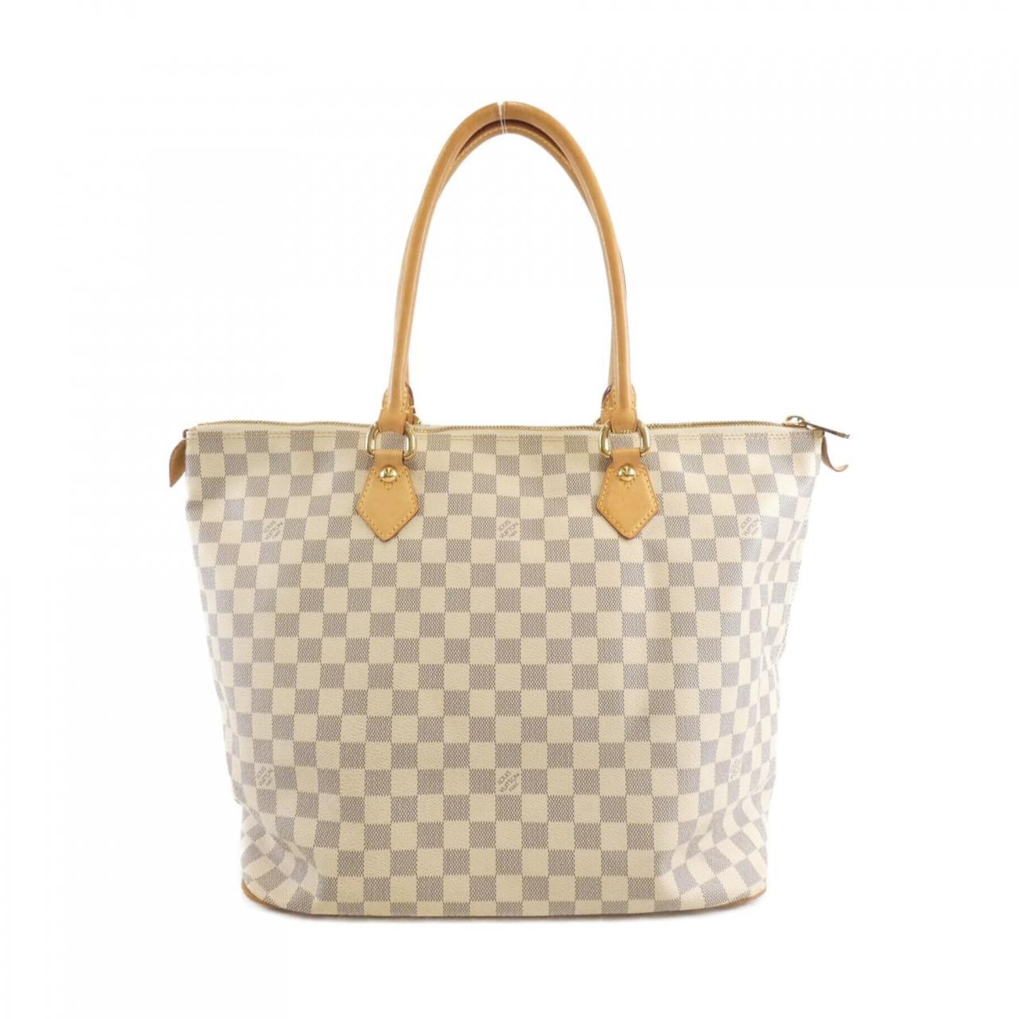 Louis Vuitton Azur White Coated Canvas Handbag (Pre-Owned)