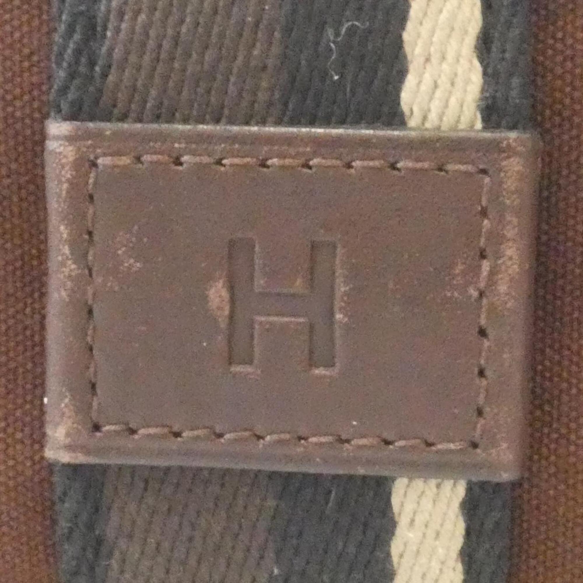 Hermes Troca Horizontal Chocolat Canvas Handbag (Pre-Owned)