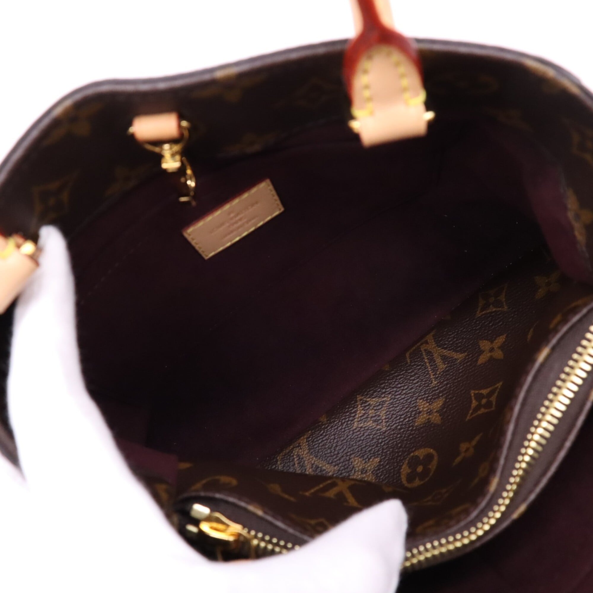 Louis Vuitton Monogram Beige Brown Coated Canvas Leather Handbag Shoulder Bag (Pre-Owned)