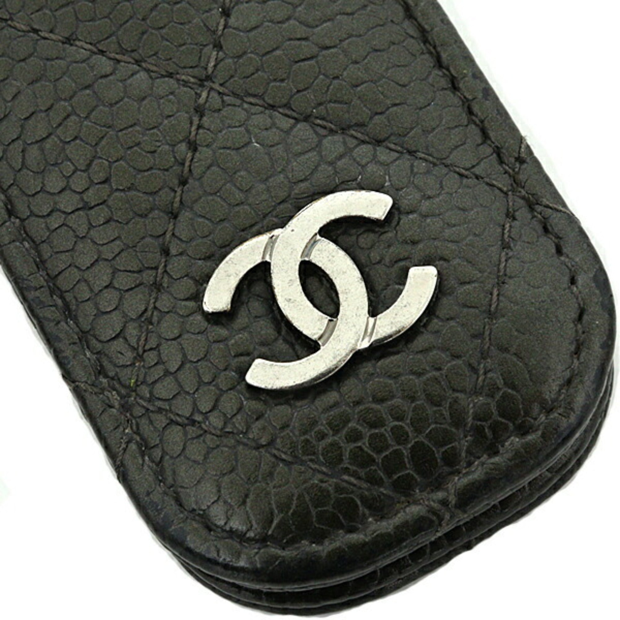 Chanel Matelasse Black Leather Money Clip (Pre-Owned)