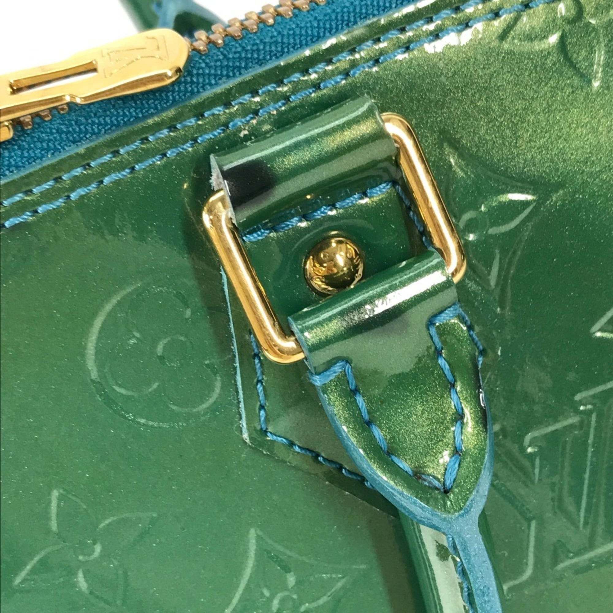 Louis Vuitton Vernis Blue Galactic Green Monogram Vernis Handbag Tote Bag (Pre-Owned)