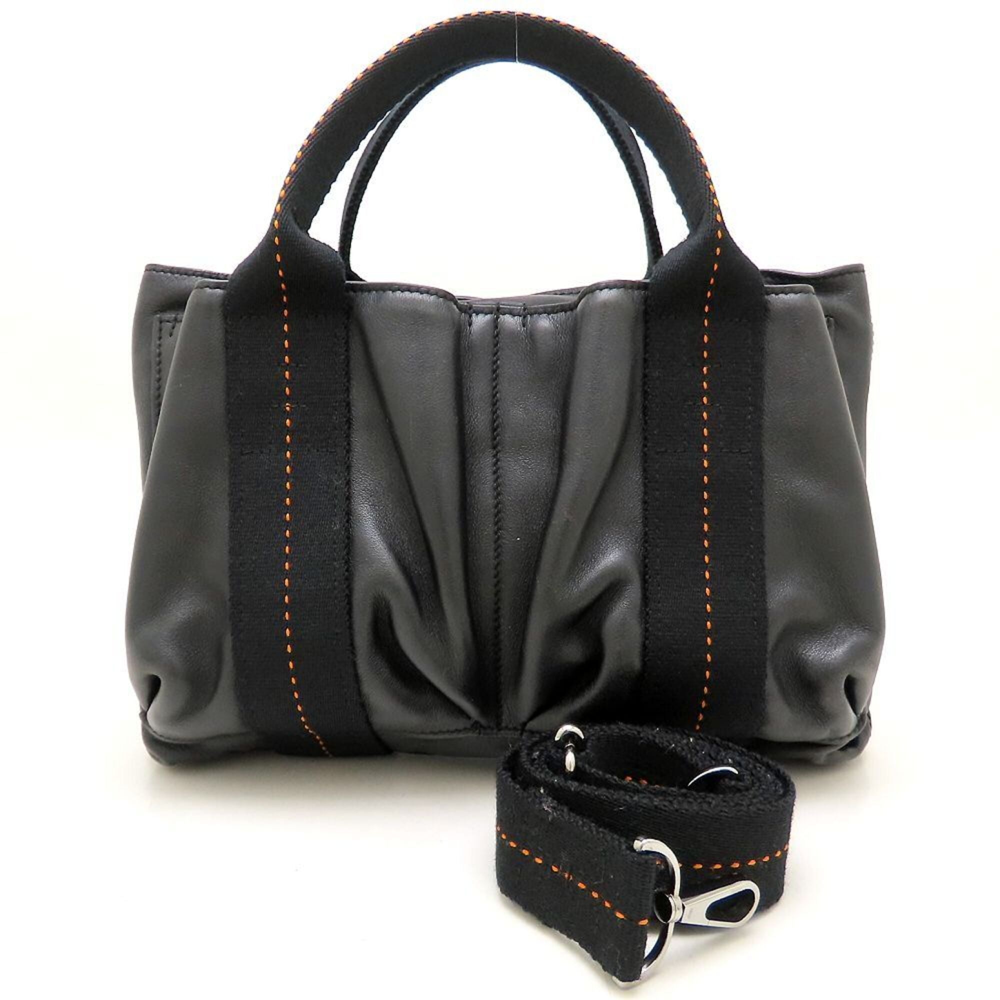 Hermes Black Veau Derma Handbag (Pre-Owned)