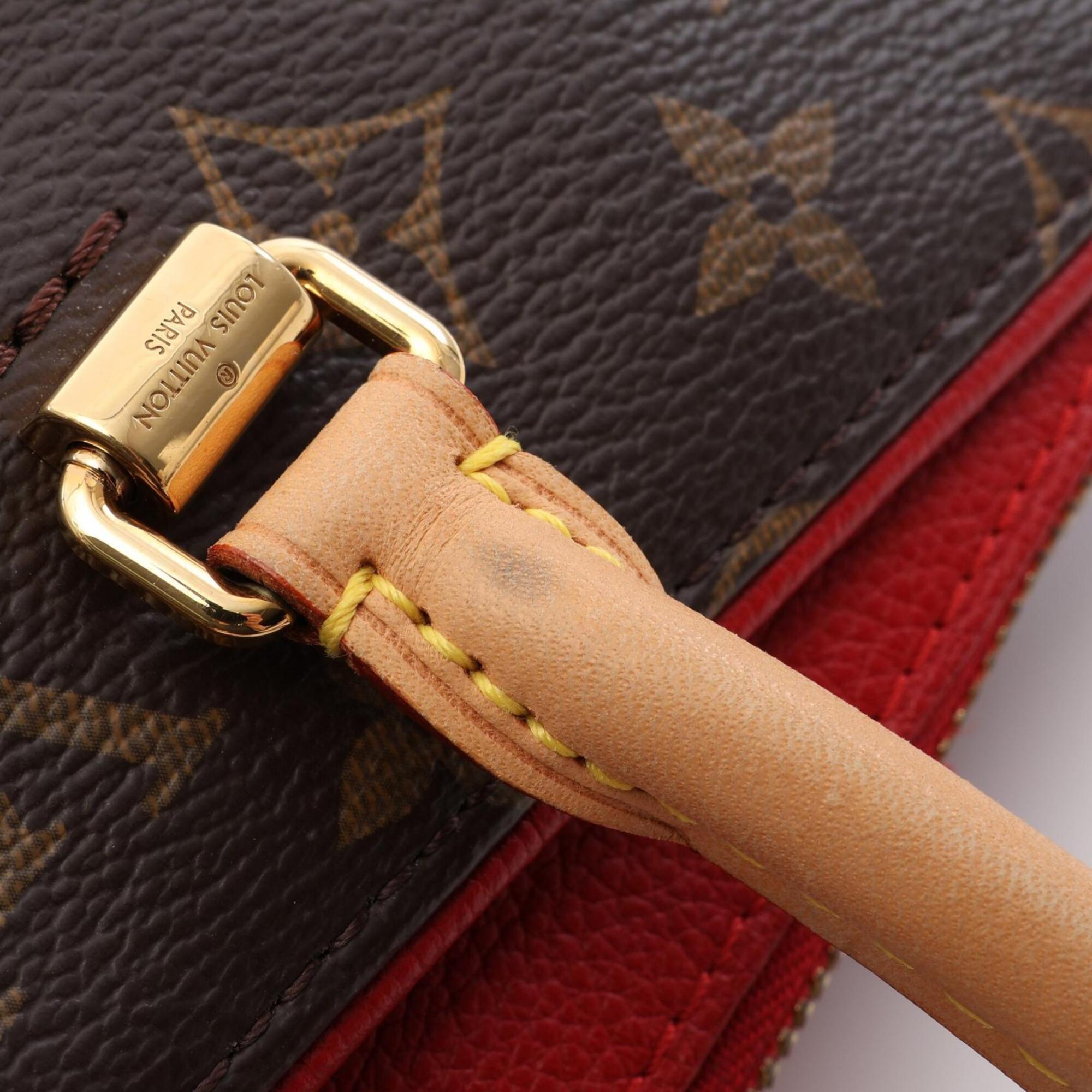 Louis Vuitton Brown Monogram Red Color Coated Canvas Handbag (Pre-Owned)