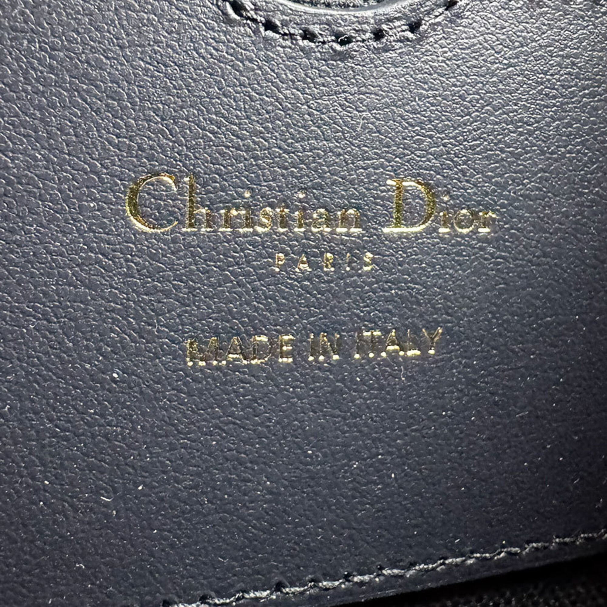 Christian Dior Navy Canvas Leather Shoulder Bag (Pre-Owned)