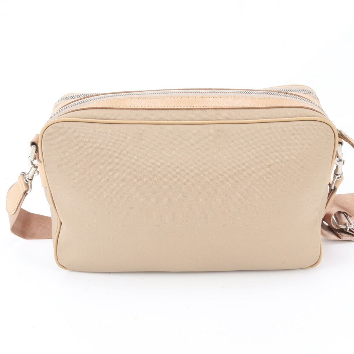 Balenciaga Beige Leather Canvas Messenger Bag Shoulder Bag (Pre-Owned)