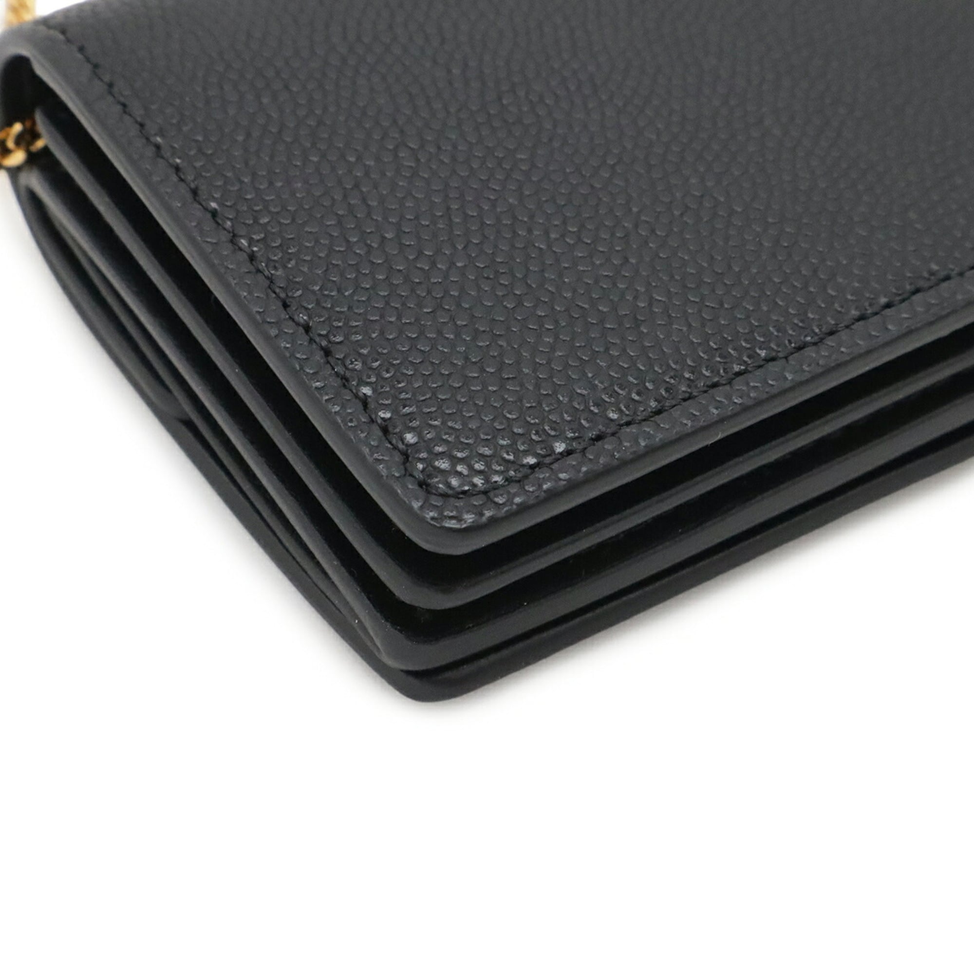Burberry Black Leather Chain/Shoulder Wallet (Pre-Owned)