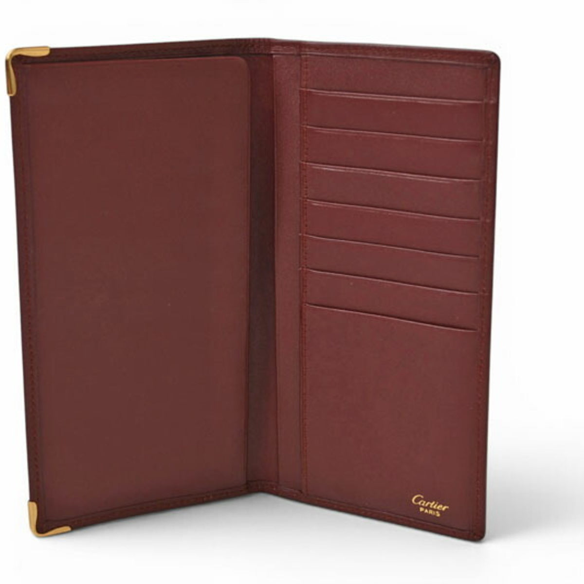 Cartier Must Bordeaux Leather Long Wallet (Bi-Fold) (Pre-Owned)