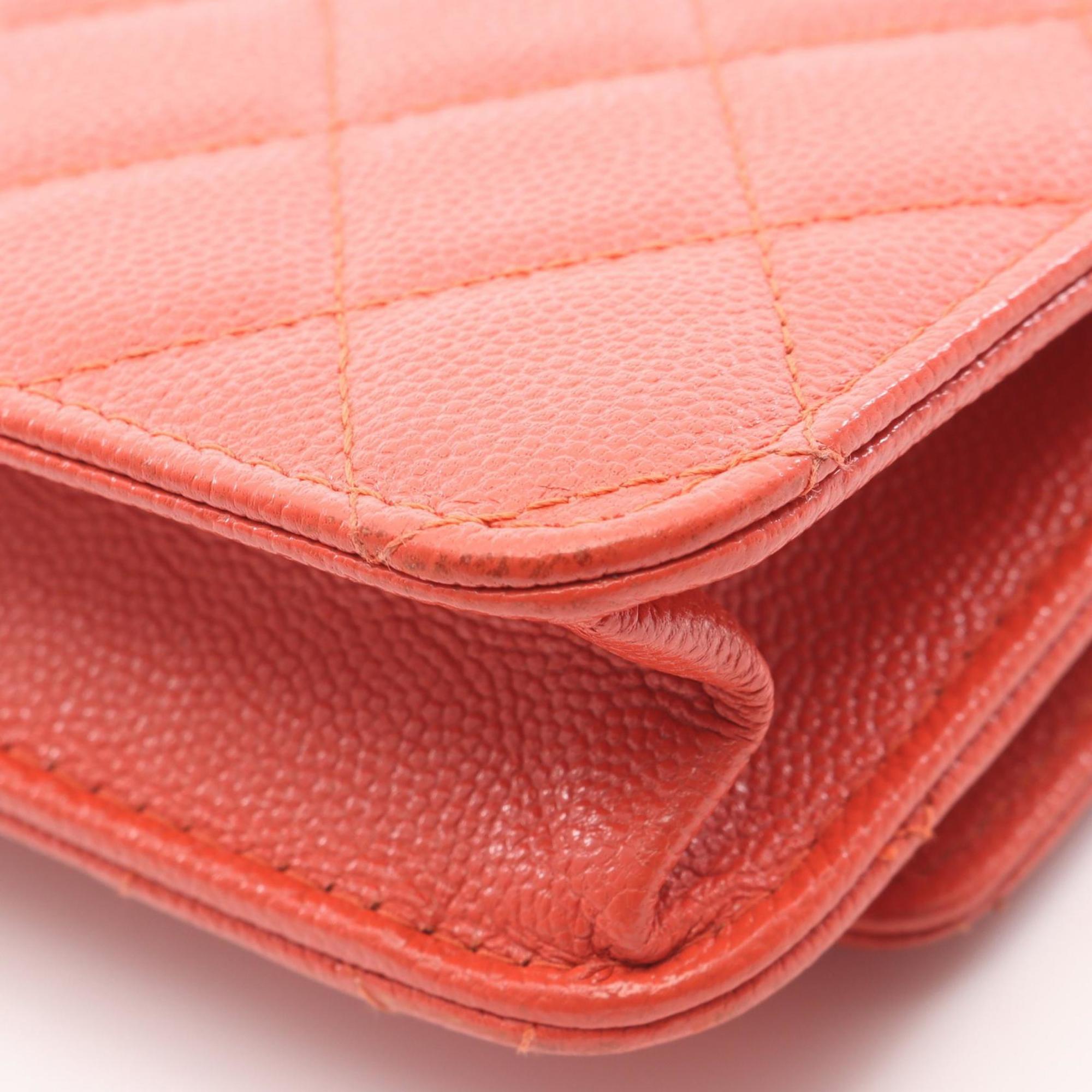 Chanel Orange Leather Shoulder Bag (Pre-Owned)