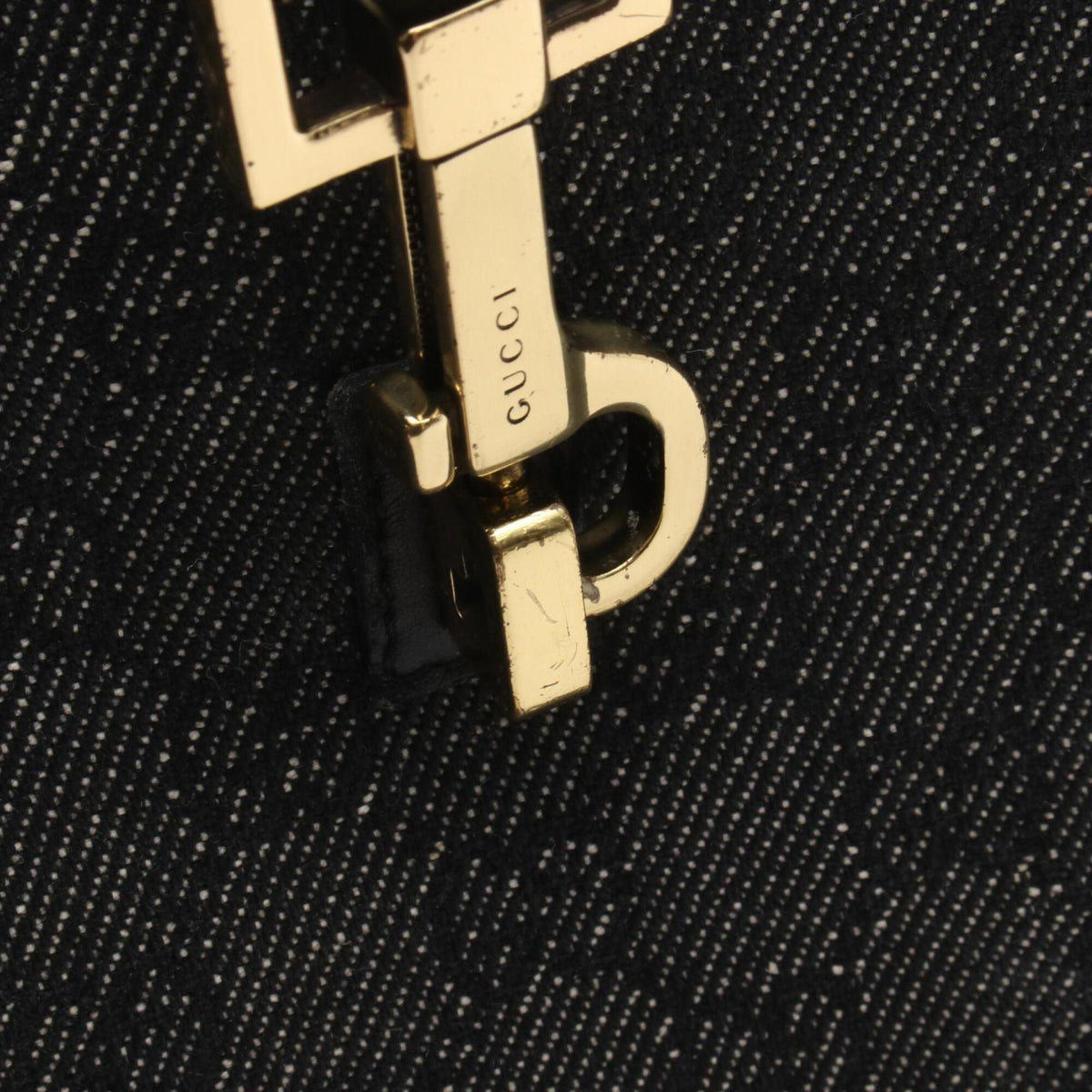 Gucci Black Denim Leather Shoulder Bag (Pre-Owned)