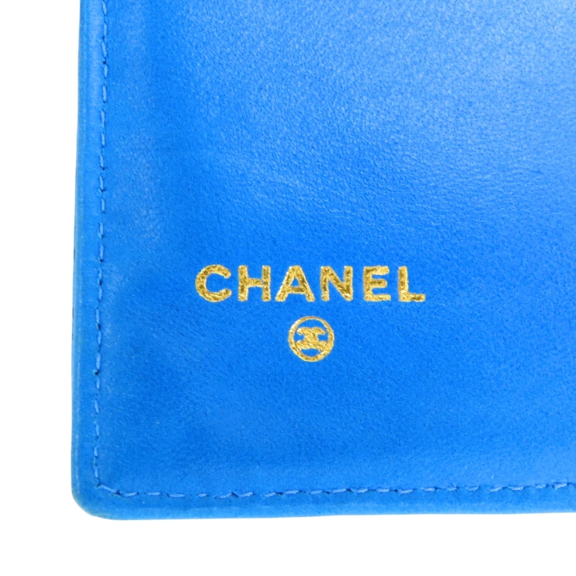 Chanel Blue Grained Calfskin Wallet (Bi-Fold) (Pre-Owned)