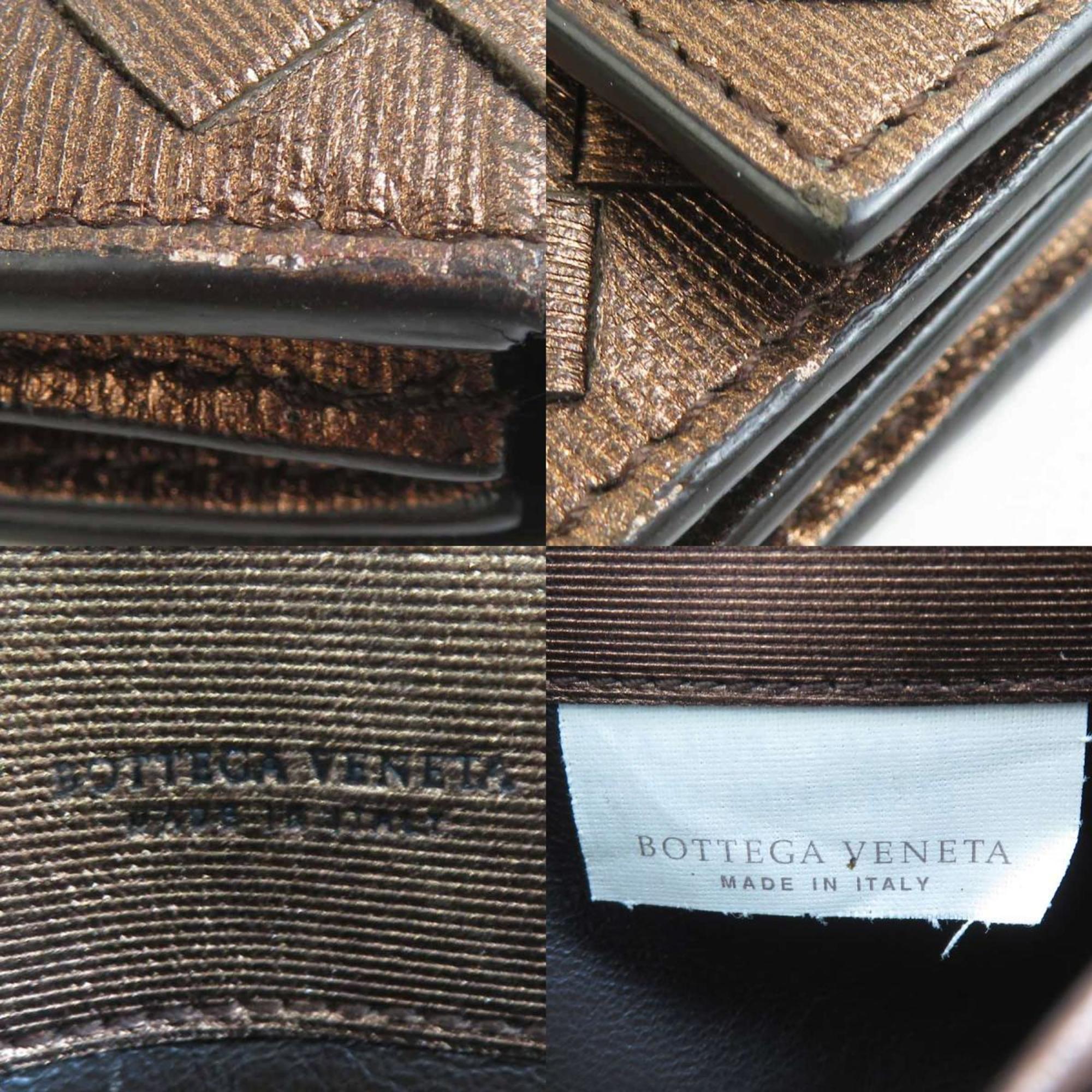 Bottega Veneta Metallic Brown Intrecciato Long Wallet (Bi-Fold) (Pre-Owned)