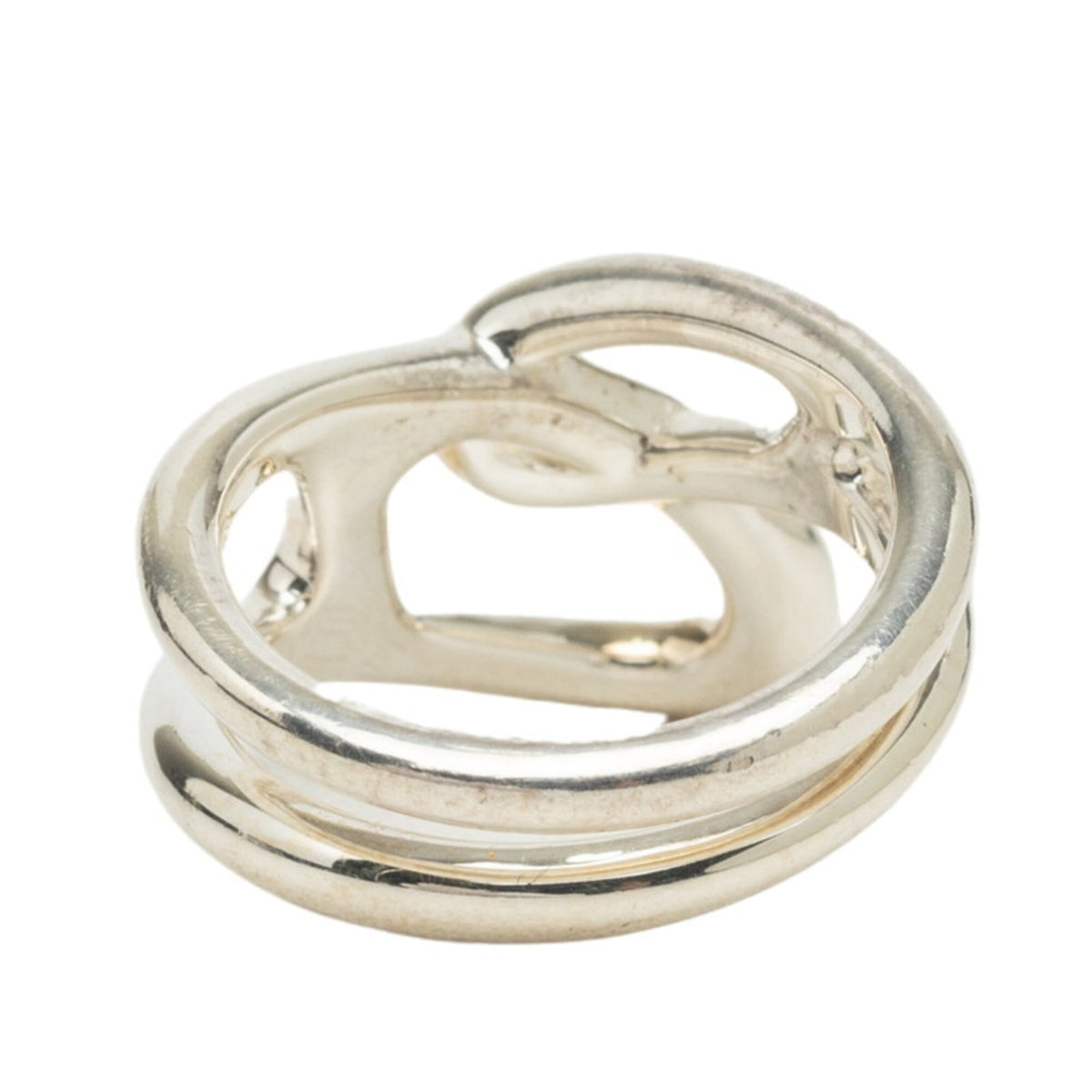 Hermes Silver Silver 925 Band Ring (Pre-Owned)