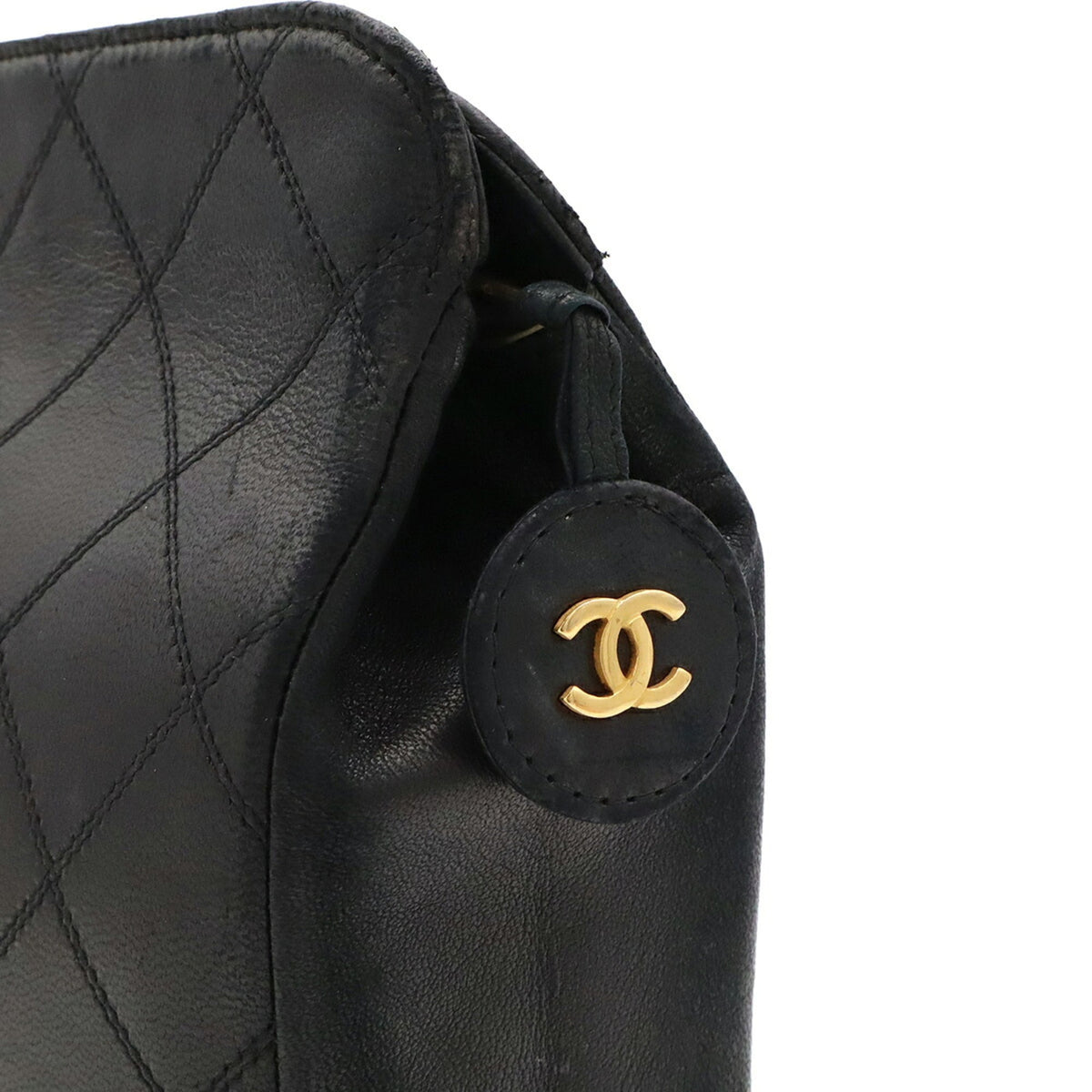 Chanel Bicolor Black Leather Clutch Bag (Pre-Owned)