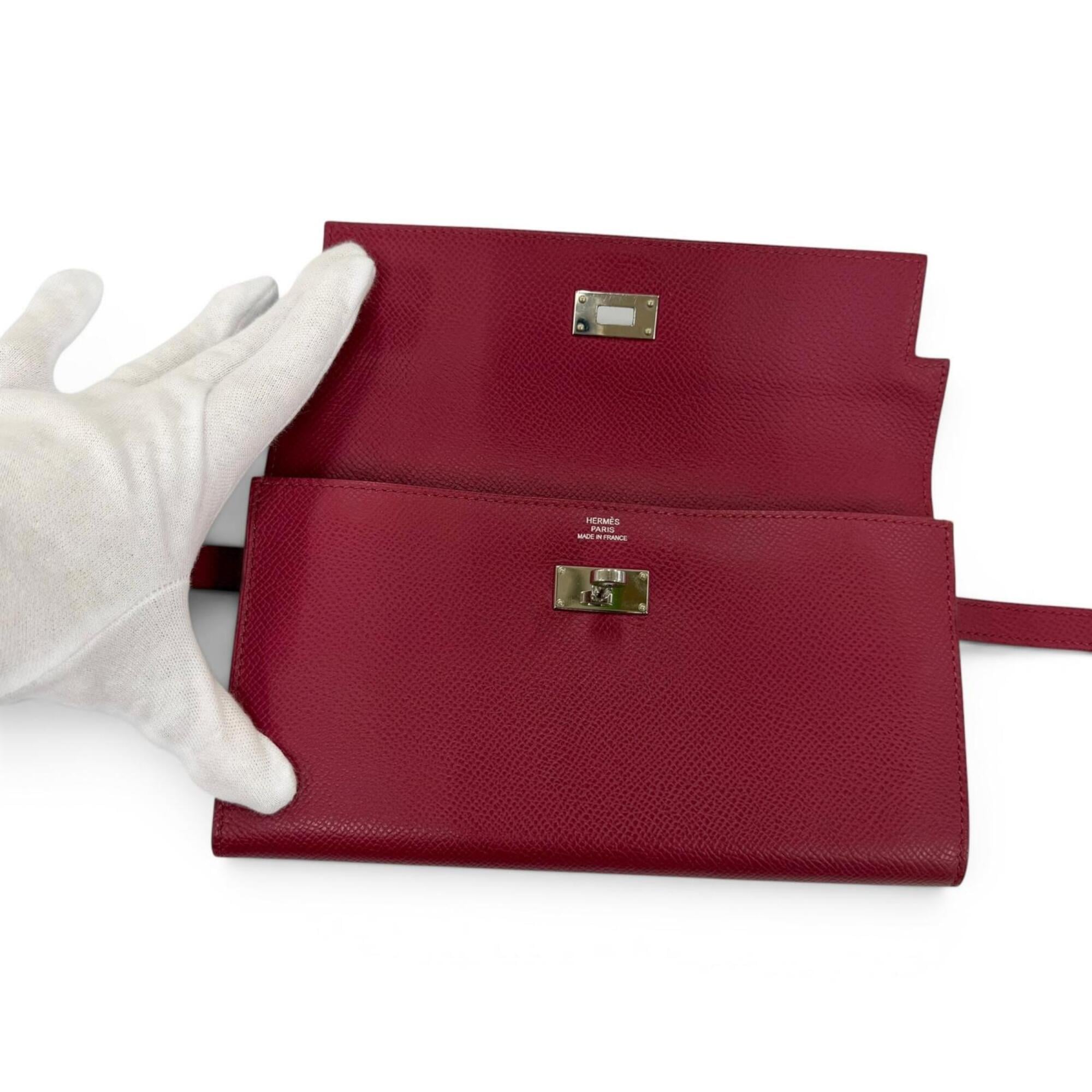 Hermes Ruby Epsom Leather Long Wallet (Bi-Fold) (Pre-Owned)