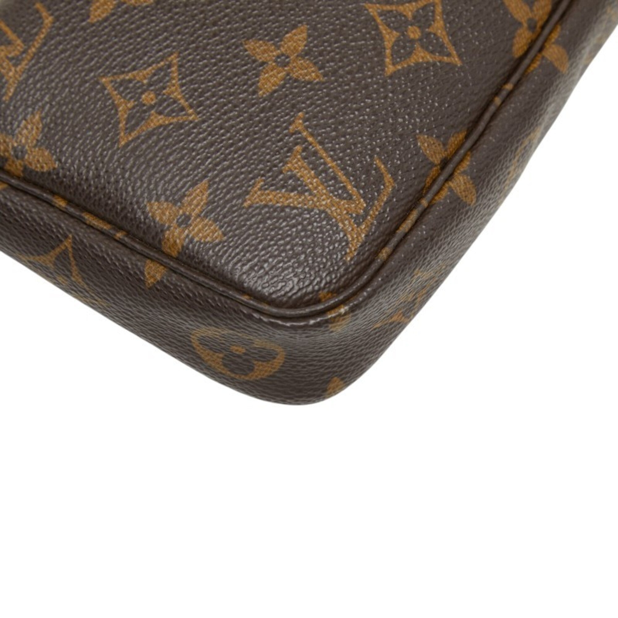 Louis Vuitton Brown Pvc Leather Handbag Pochette Pouch (Pre-Owned)